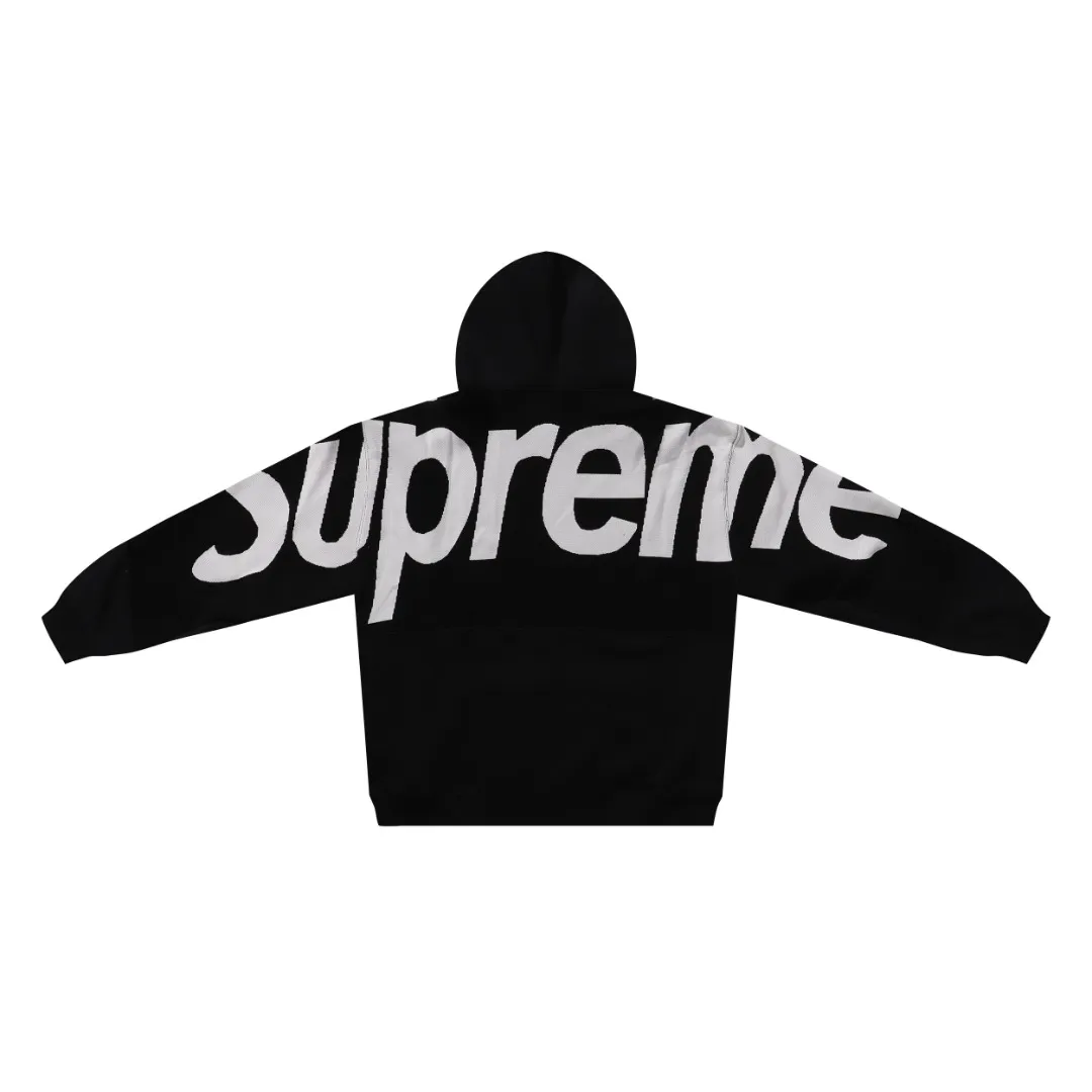 P280 Supreme sweater letter patchwork hooded sweatshirt Color: Black Gray Size: SMLXL