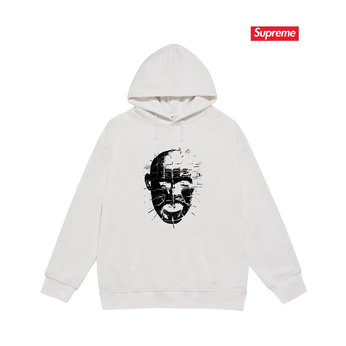 Style No. S2214 #terry P160💰 Plus velvet P170💰 sup street style fierce ghost chasing soul trendy and fashionable hooded sweatshirt Made of 400g large terry 430g silver fox velvet (off-shoulder large version) fabric, soft texture and no pilling Imported environmentally friendly printing glue The pattern is bright and three-dimensional Quality 💥Same style for men and women The upper body is trendy Color: black white gray Size: S M L XL XXL