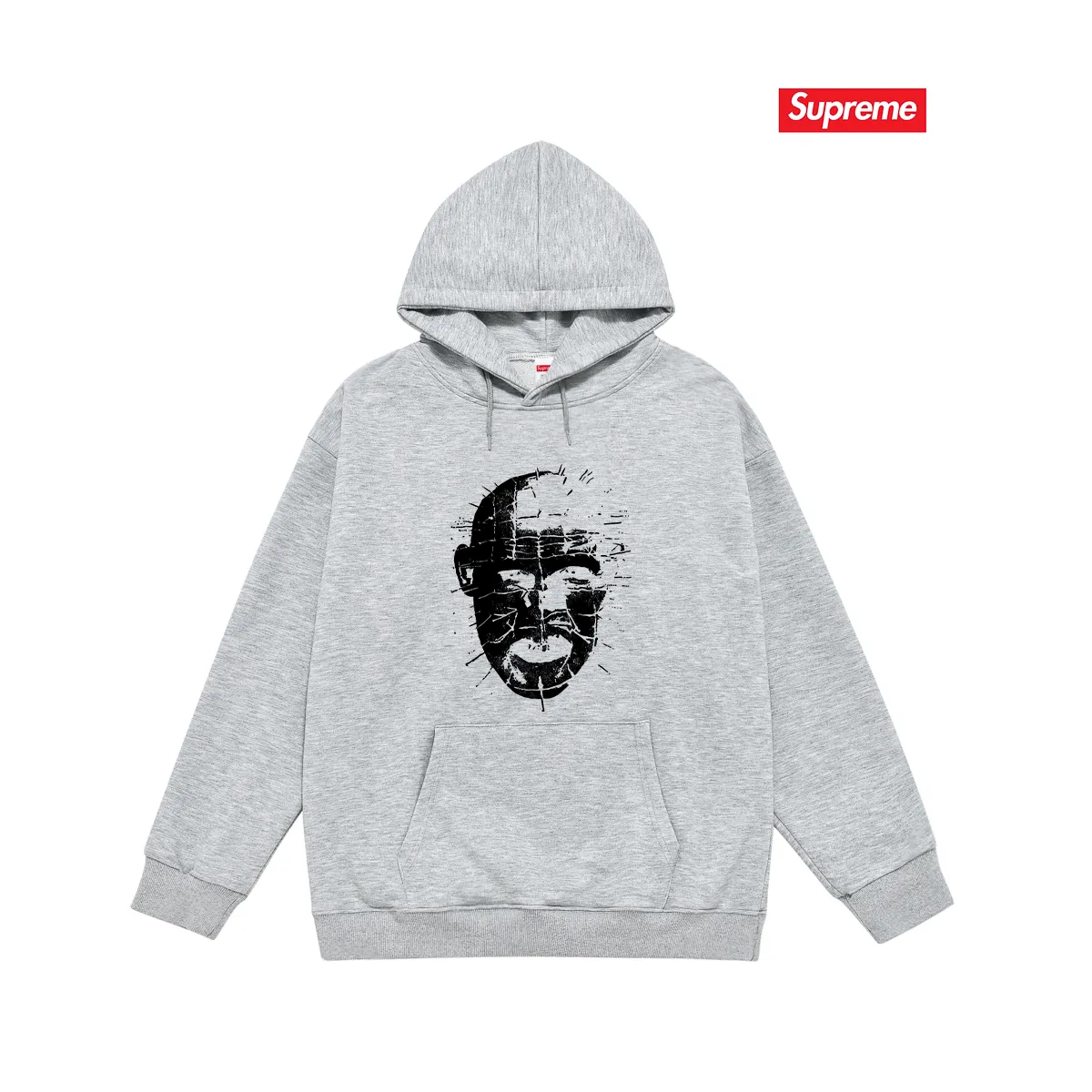 Style No. S2214 #terry P160💰 Plus velvet P170💰 sup street style fierce ghost chasing soul trendy and fashionable hooded sweatshirt Made of 400g large terry 430g silver fox velvet (off-shoulder large version) fabric, soft texture and no pilling Imported environmentally friendly printing glue The pattern is bright and three-dimensional Quality 💥Same style for men and women The upper body is trendy Color: black white gray Size: S M L XL XXL