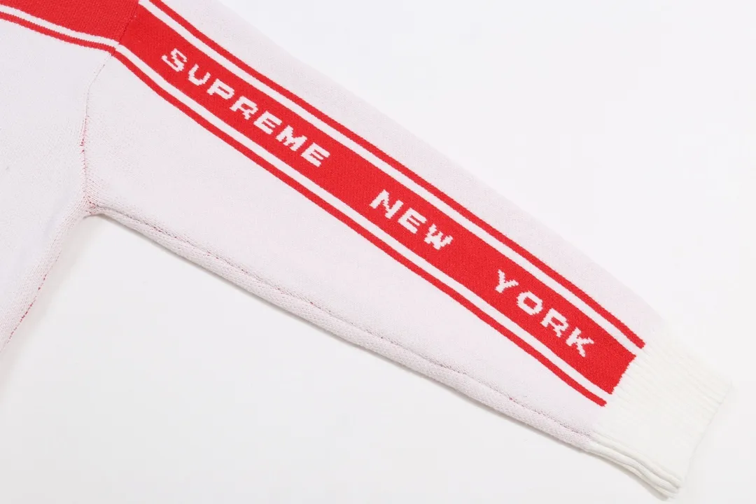 P300 Supreme new line letter stitching round neck wool sweater Color: Khaki White Black Size: S M L XL XXL