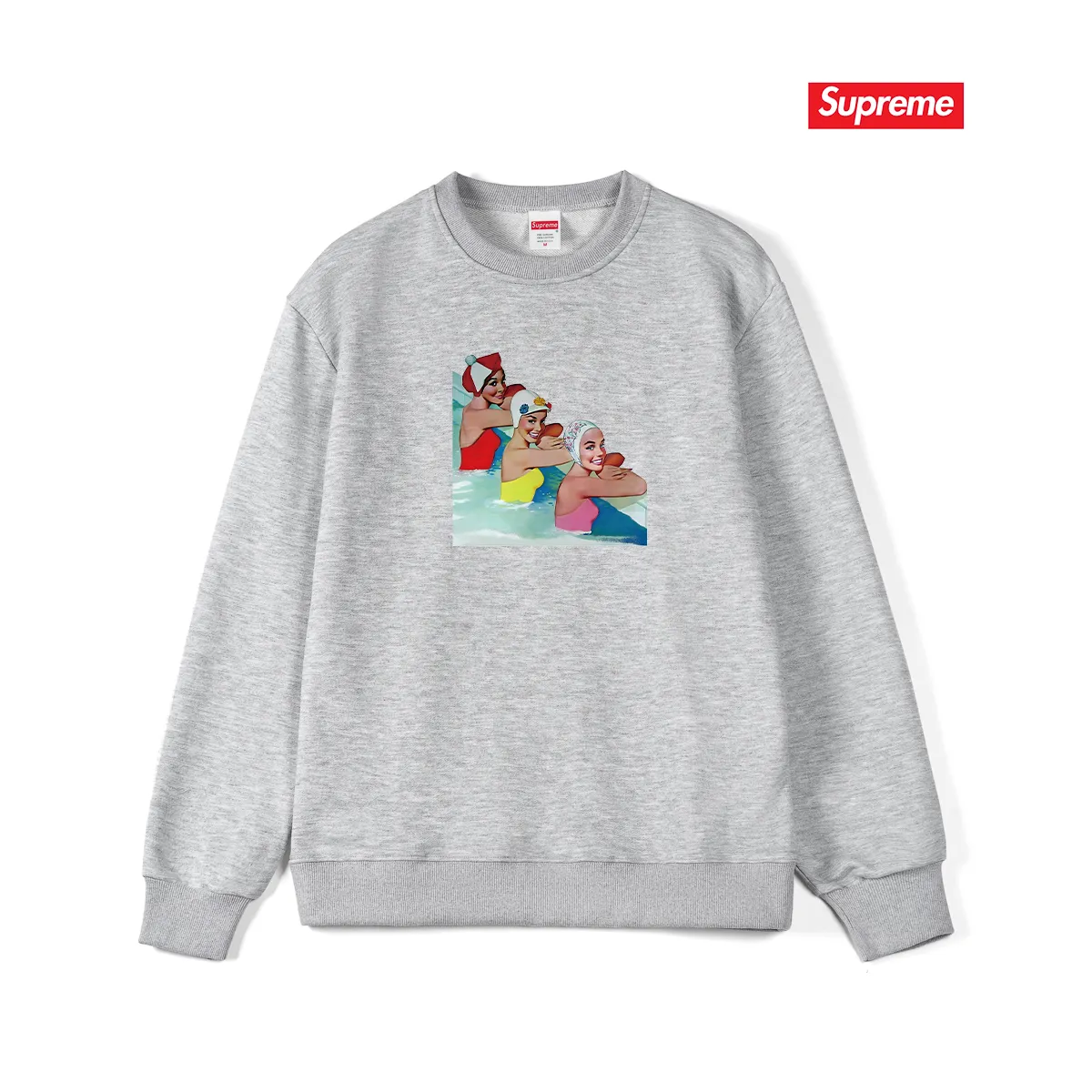 Style number S1187 #terry p150💰 plus velvet 160💰 Sup trendy pool beauty print round neck sweatshirt Made of 400 grams of large terry (drop shoulder large version) fabric, soft texture and no pilling Imported environmentally friendly printing glue The pattern is bright and three-dimensional Quality💥Same style for men and women The upper body is trendy Color: black white gray Size: S M L XL XXL
