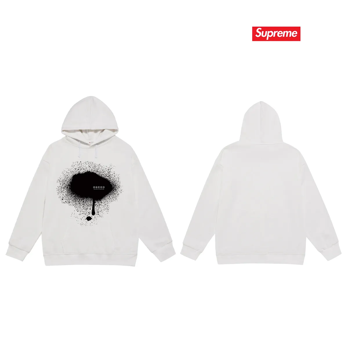 Style No. S2104 #terry P160💰 Velvet P170💰 Supreme co-branded SS23 Week6 TAG TEE slogan printed hooded sweatshirt. Made of 400g large terry 430g silver fox velvet (drop shoulder large version) fabric. The texture is soft and non-pilling. Imported environmentally friendly printing glue. The pattern is bright and three-dimensional. Quality 💥Same style for men and women. The upper body is trendy. Color: black white gray Size: S M L XL XXL