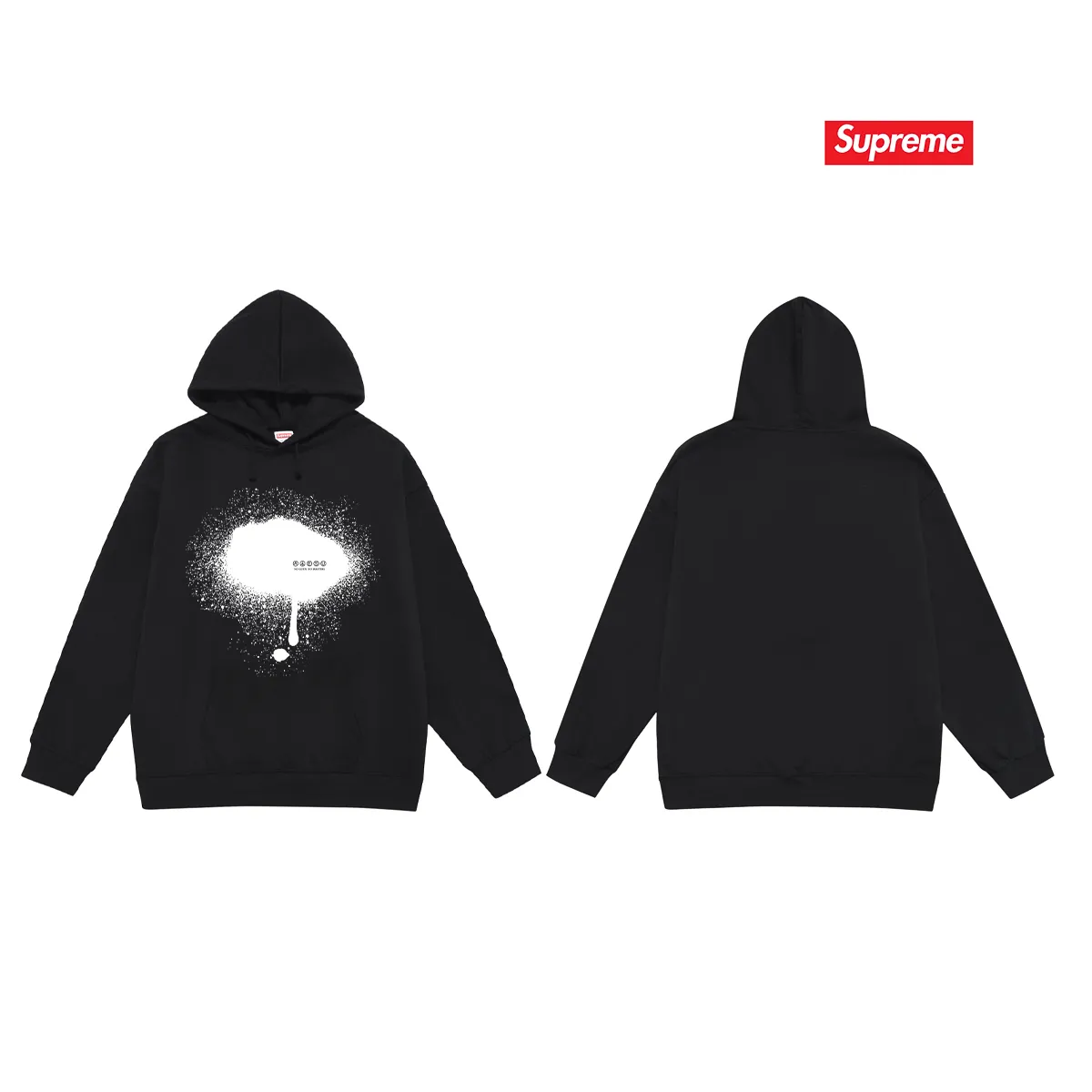 Style No. S2104 #terry P160💰 Velvet P170💰 Supreme co-branded SS23 Week6 TAG TEE slogan printed hooded sweatshirt. Made of 400g large terry 430g silver fox velvet (drop shoulder large version) fabric. The texture is soft and non-pilling. Imported environmentally friendly printing glue. The pattern is bright and three-dimensional. Quality 💥Same style for men and women. The upper body is trendy. Color: black white gray Size: S M L XL XXL