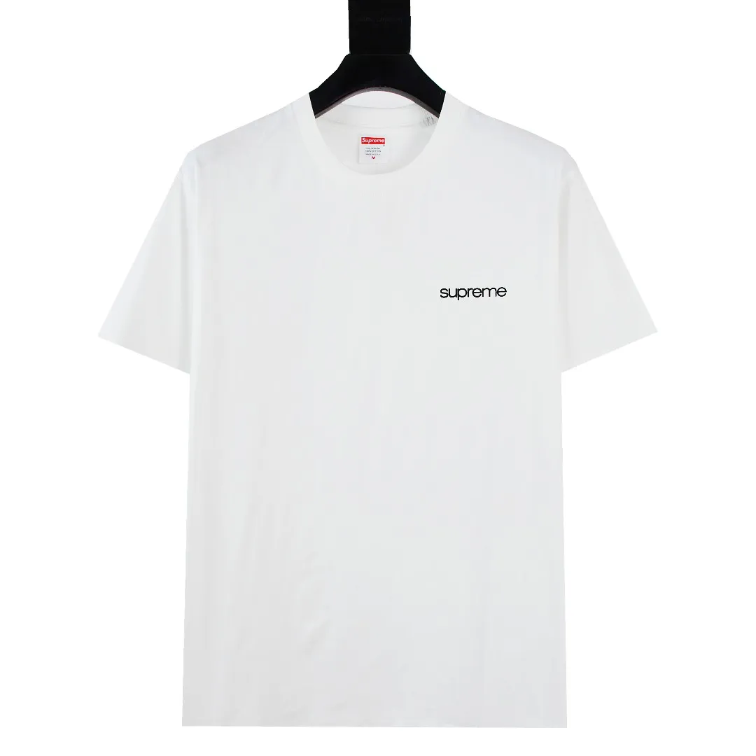 S298💰p130 Supreme 23FW NYC store information short-sleeved T-shirt. Refuse to look at pictures to make goods. Refuse to compare with wrong versions. Use cylindrical seamless technology (original technology. There are no stitched bones on the side of the clothes. Key points of identification) The fabrics are all custom-woven and dyed, 280g weight, 100% cotton, cylindrical fabric. Cylindrical fabric is a knitted fabric woven with a cylinder loom. The needles are distributed in a cylindrical shape on the fuselage. The gray fabric is a large cylinder, which needs to be opened and shaped before it can be used further. There are no slits on the side of the clothes, so there is no washing label on the side of ordinary short-sleeves. There is only one collar label behind the neck. The printing uses thermosetting ink printing imported from Belgium (different from conventional heat transfer printing), also known as plastic ink, or self-adhesive ink. Its ingredients are: mainly composed of polyvinyl chloride (PVC) and phthalates. PVC and phthalates, solid color The thermosetting ink is composed of a mixture of agents, stabilizers, and thickeners. It is not the digital direct printing marketed on the market. The printing texture of thermosetting ink cannot be achieved by digital direct printing. The collar label has a watermark anti-counterfeiting effect, a real anti-counterfeiting layer, a version with a high probability of passing the inspection, and the original packaging picture has a high probability of passing the test. Size：S-XL