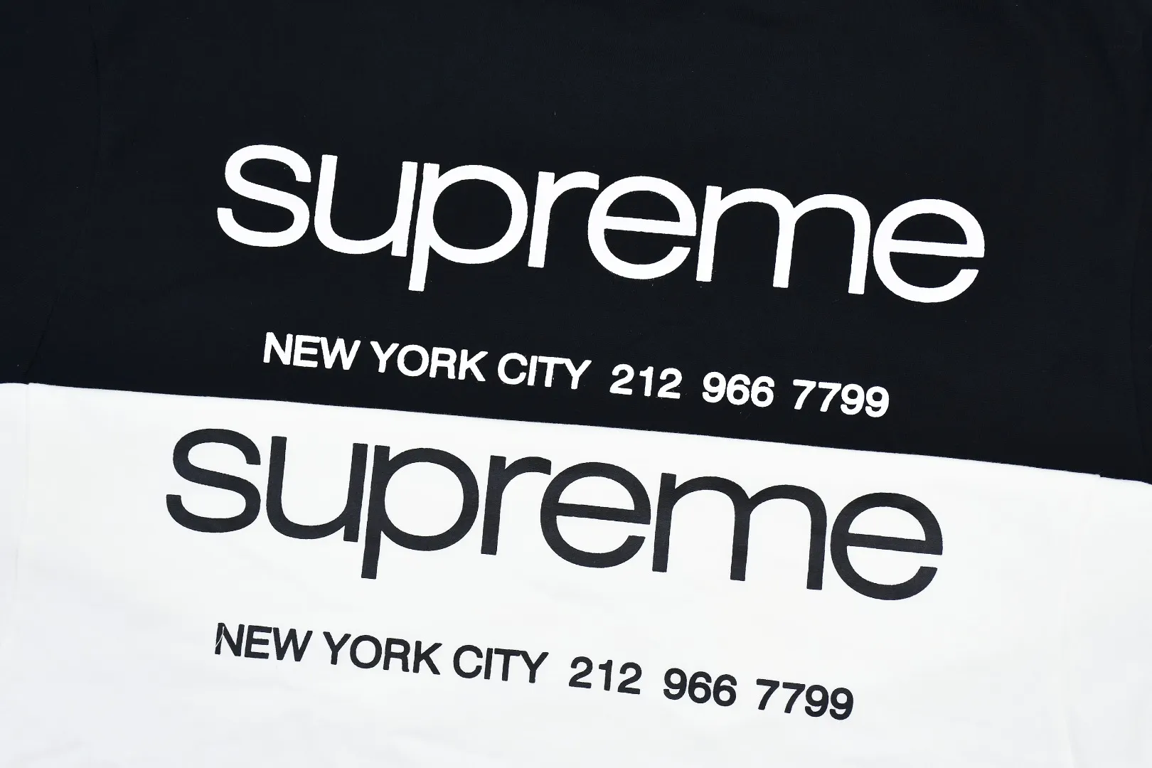 S298💰p130 Supreme 23FW NYC store information short-sleeved T-shirt. Refuse to look at pictures to make goods. Refuse to compare with wrong versions. Use cylindrical seamless technology (original technology. There are no stitched bones on the side of the clothes. Key points of identification) The fabrics are all custom-woven and dyed, 280g weight, 100% cotton, cylindrical fabric. Cylindrical fabric is a knitted fabric woven with a cylinder loom. The needles are distributed in a cylindrical shape on the fuselage. The gray fabric is a large cylinder, which needs to be opened and shaped before it can be used further. There are no slits on the side of the clothes, so there is no washing label on the side of ordinary short-sleeves. There is only one collar label behind the neck. The printing uses thermosetting ink printing imported from Belgium (different from conventional heat transfer printing), also known as plastic ink, or self-adhesive ink. Its ingredients are: mainly composed of polyvinyl chloride (PVC) and phthalates. PVC and phthalates, solid color The thermosetting ink is composed of a mixture of agents, stabilizers, and thickeners. It is not the digital direct printing marketed on the market. The printing texture of thermosetting ink cannot be achieved by digital direct printing. The collar label has a watermark anti-counterfeiting effect, a real anti-counterfeiting layer, a version with a high probability of passing the inspection, and the original packaging picture has a high probability of passing the test. Size：S-XL