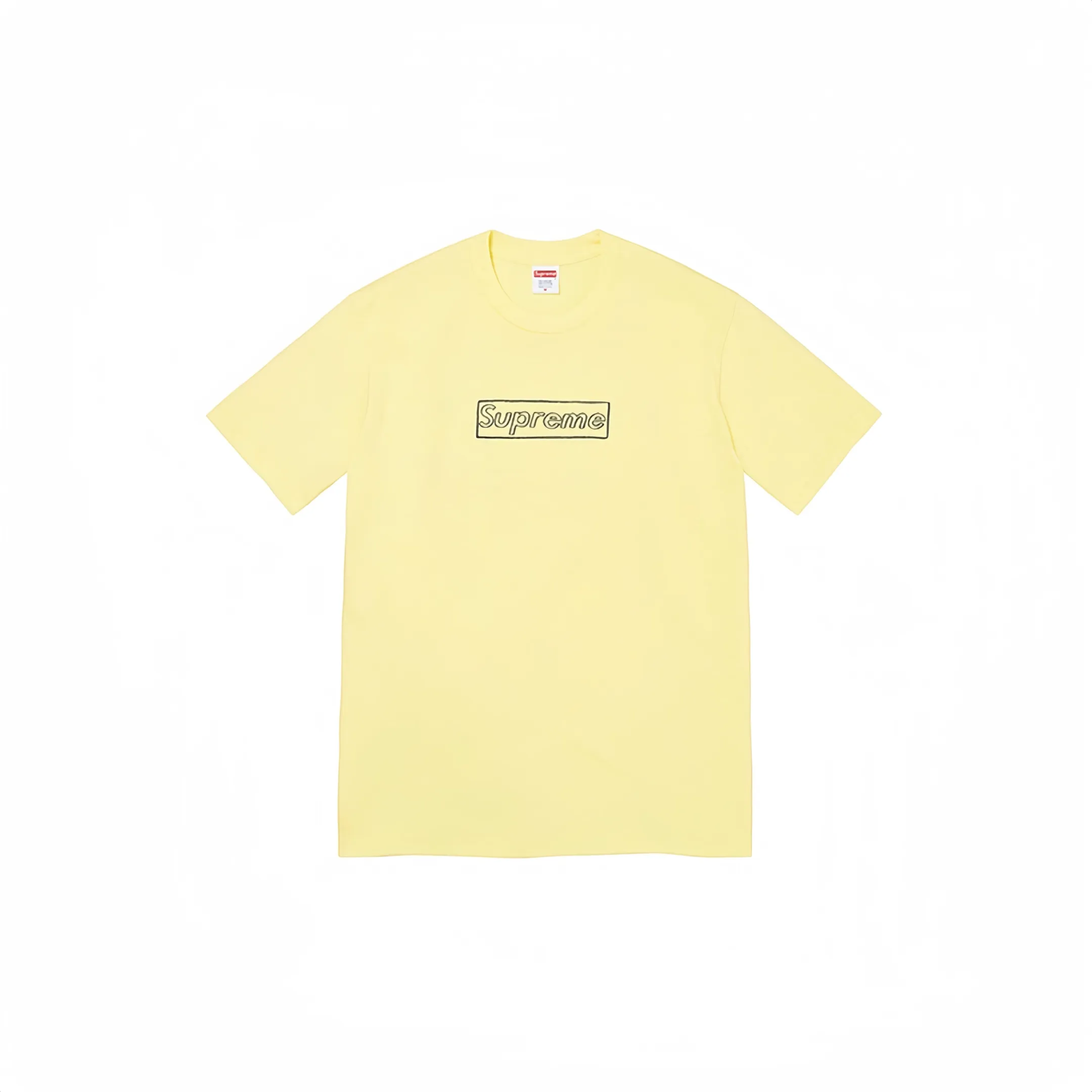 #S77 P110💰 Supreme Week 18 x KAWS co-branded Chalk Logo Tee Chalk Letter Box solid color logo printed round neck T-shirt. The same style for men and women is made of 260 grams of combed cotton double yarn. From fabrics to accessories, all three standards are complete and follow ZP. Imported Matsui Company pulp printing will never crack. The whole piece is made with a three-needle five-thread process. The neckline-shoulder seam-sleeve seam is double-lined, making it look more three-dimensional and textured.) The same process as the authentic original version, and the classic version. Feel free to compare zpThe whole piece is made with a three-needle five-thread process. The neckline-shoulder seam-sleeve seam is double-lined, making it look more three-dimensional and textured. The process is the same as the authentic original version. The classic version. Color: black, pink, red, yellow, white. Size: S M L XL XXL
