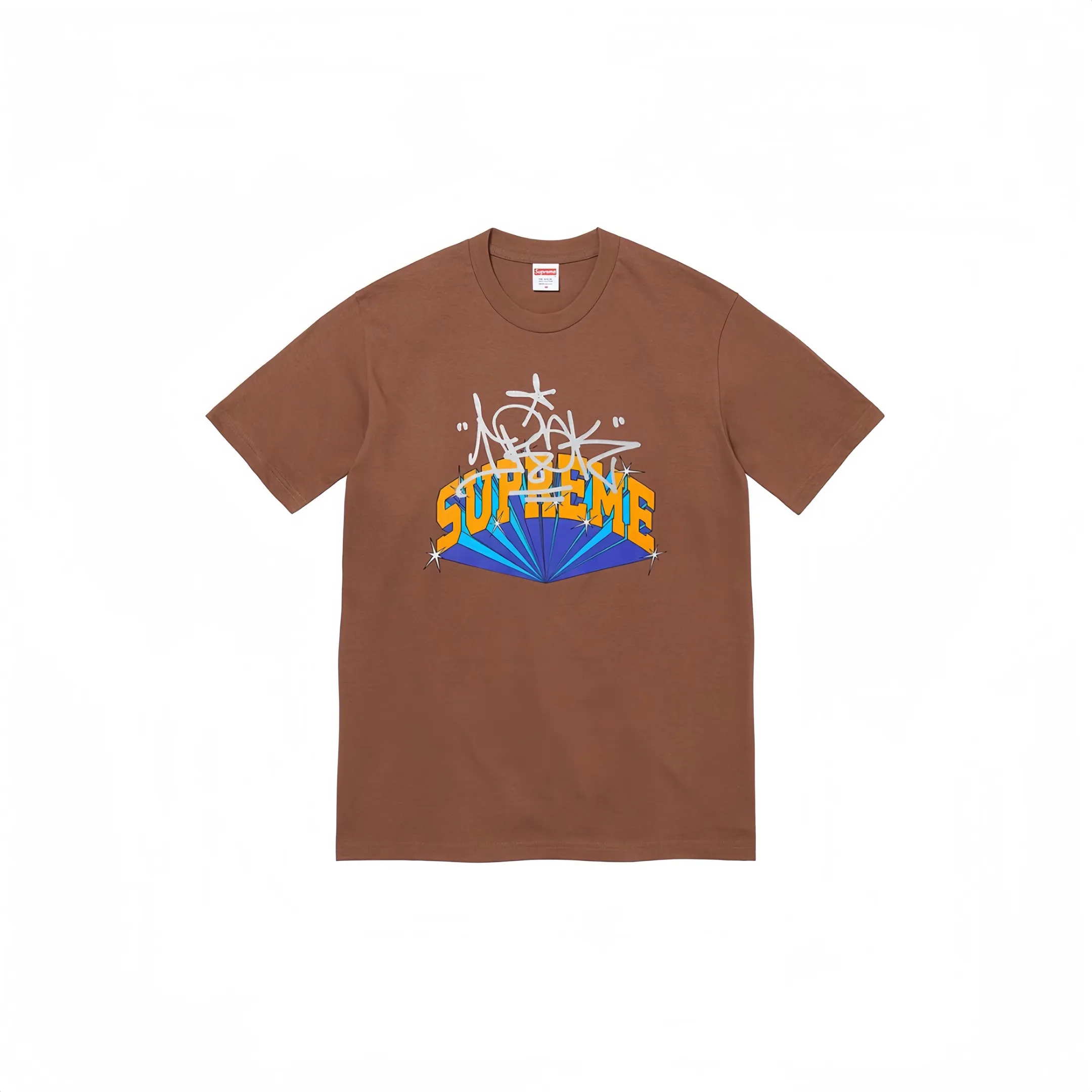 #S79 P110💰 Supreme FW22 Week 5 IRAK Arc Tee Logo letter printed round neck short-sleeved T-shirt. The same style for men and women is made of 260g combed cotton double yarn. From fabrics to accessories, all three standards are complete and follow ZP. Imported Matsui company's slurry printing will never crack. The whole piece is made of three-needle five-thread technology. The neckline-shoulder seam-sleeve seam is double-lined, which looks more three-dimensional and textured.) The same process as the original version, classic version Feel free to compare zp. The whole piece adopts three-needle five-thread craftsmanship. The neckline-shoulder seam-sleeve seam is double-threaded, which looks more three-dimensional and textured.) It has the same craftsmanship as the original original, classic version. Color: black, brown, gray, yellow, white. Size: S M L XL XXL