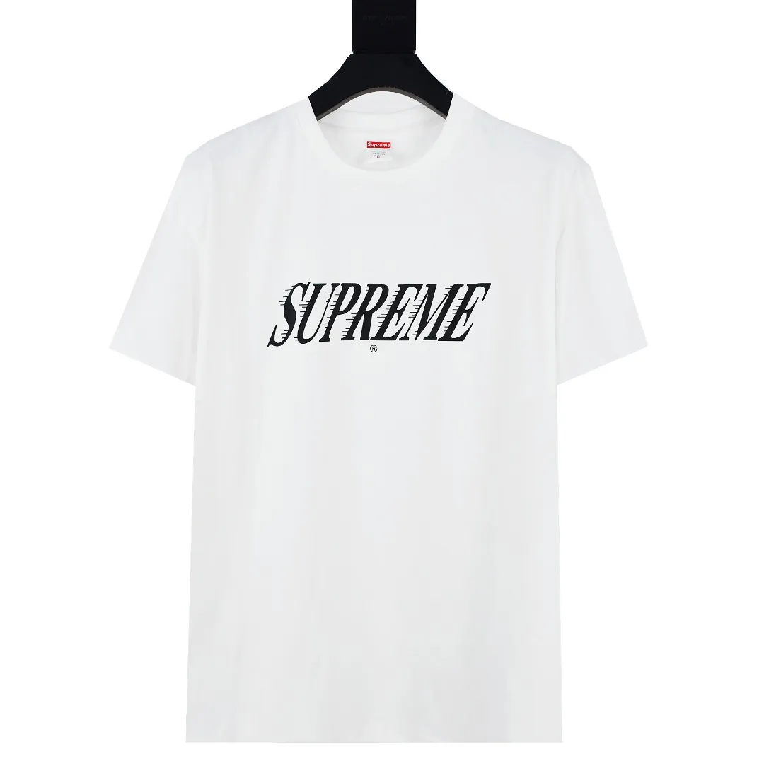 🅿️120 S107 Supreme 22FW Slap Shot Tee Capital letters logo short-sleeved T-shirt. Refuse to look at pictures to make products. Refuse to compare wrong versions. Use cylinder seamless technology (original technology, there are no stitched bones on the side of the clothes, key points of identification) The fabrics are all custom-woven and dyed, 280g weight, 100% cotton, cylindrical fabric. Cylindrical fabric is a knitted fabric woven with a cylinder loom. The needles are distributed in a cylindrical shape on the fuselage. The gray fabric is a large cylinder, which needs to be opened and shaped before it can be used further. There are no slits on the side of the clothes, so there is no washing label on the side of ordinary short-sleeves. There is only one collar label behind the neck. The printing uses thermosetting ink printing imported from Belgium, also known as plastic ink, or self-adhesive ink. Its ingredients are: mainly composed of polyvinyl chloride (PVC) and phthalates, including PVC and phthalates, color fixing agents, and stabilizers. The thermosetting ink is composed of a mixture of agents and thickeners, which is not the digital direct printing advertised on the market. The printing texture of thermosetting ink is unachievable by digital direct printing. The collar label has a watermark anti-counterfeiting effect, a real anti-counterfeiting layer, a version with a high probability of passing the inspection, and the original packaging picture has a high probability of passing the test. Size：S-XL