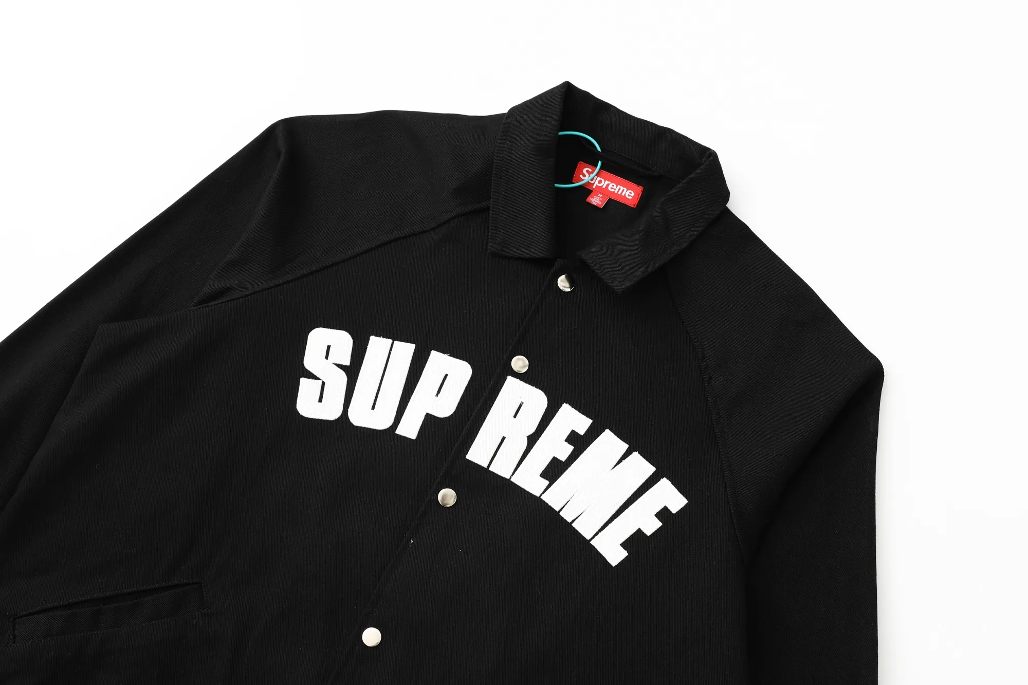 S632💰p400 Top version Supreme SS25 WEEK17 Arc Denim Coaches Jacket Logo American washed coach jacket Jacket Same style for men and women Original purchase All details are restored to the same Just close your eyes and enter Color: Black Denim Blue Pink Size: S M L XL (176 145 wear M loose)