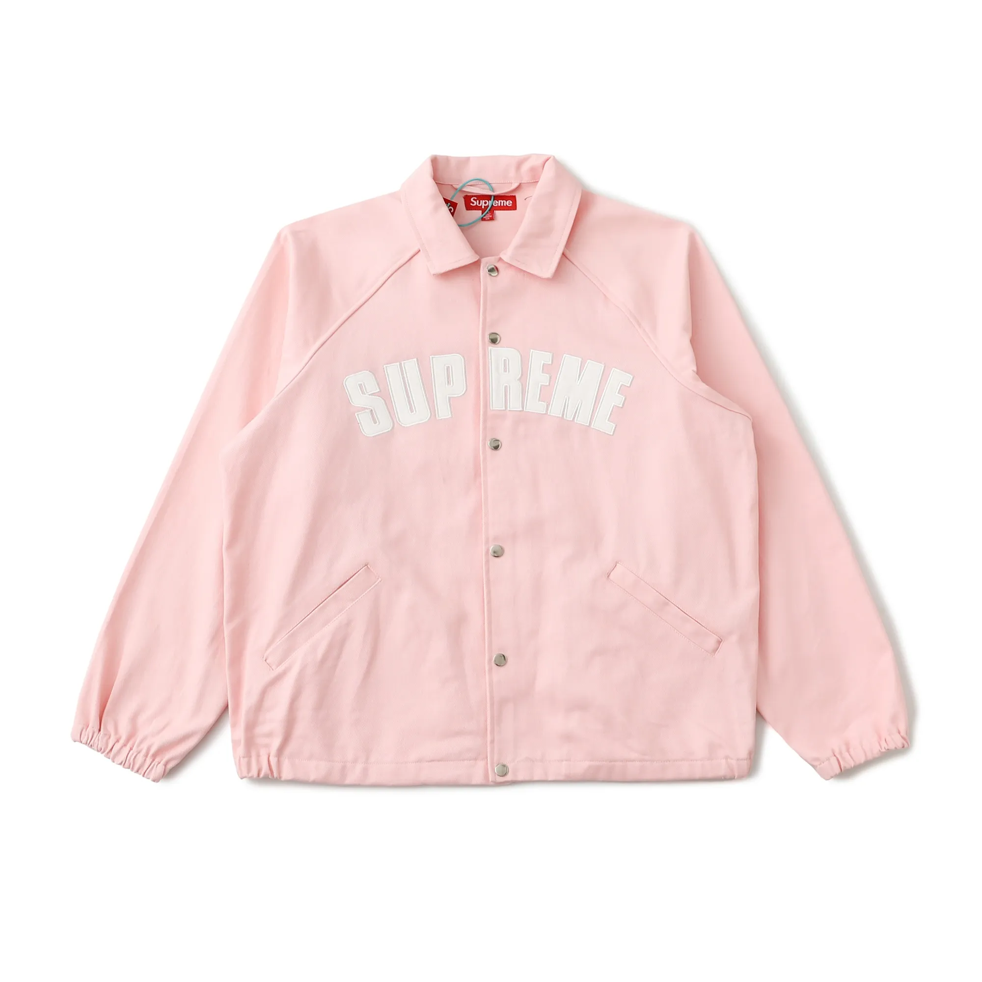 S632💰p400 Top version Supreme SS25 WEEK17 Arc Denim Coaches Jacket Logo American washed coach jacket Jacket Same style for men and women Original purchase All details are restored to the same Just close your eyes and enter Color: Black Denim Blue Pink Size: S M L XL (176 145 wear M loose)