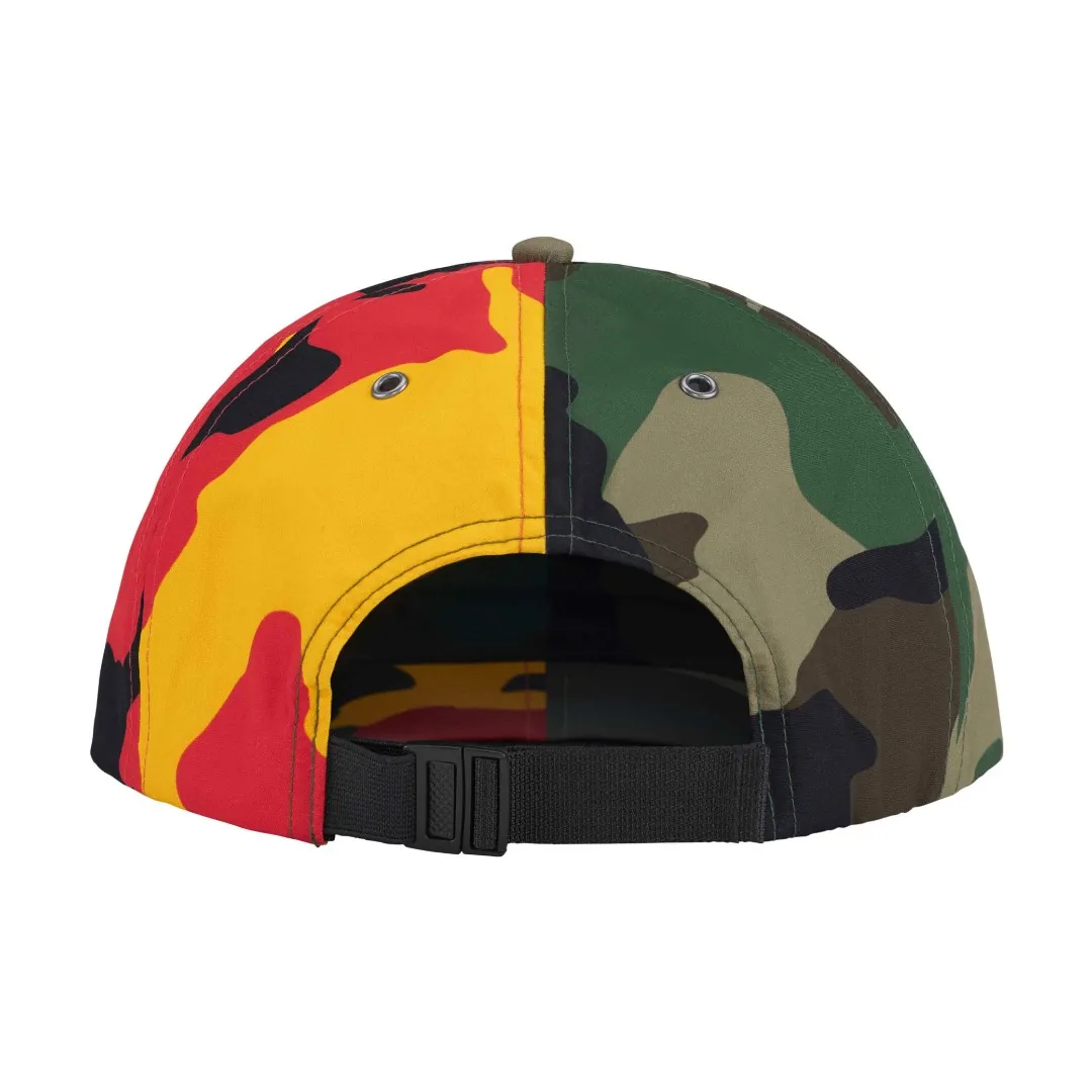 🅿️140 S173 Supreme 24SS TNF SPLIT 6-PANEL Colorblock Embroidered Logo Peaked Cap Color: Black, Purple and White, Camouflage