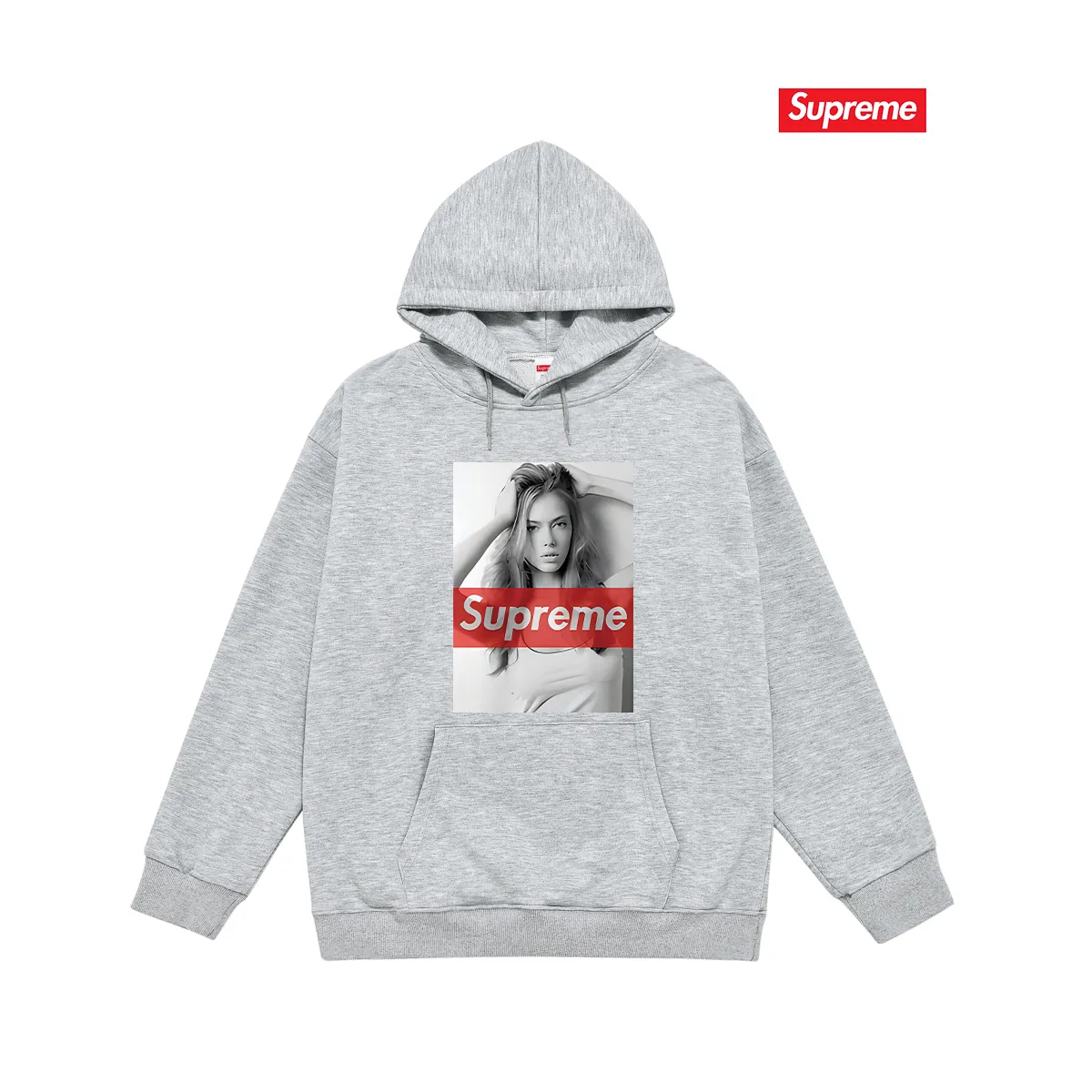 Style No. S2205 #terry P160💰 Velvet P170💰 Supreme American fashion brand beauty picture hooded sweatshirt Made of 400g large terry 430g silver fox velvet (drop shoulder large version) fabric, soft texture and no pilling Imported environmentally friendly printing glue The pattern is bright and three-dimensional Quality 💥Same style for men and women The upper body is trendy Color: black white gray Size: S M L XL XXL