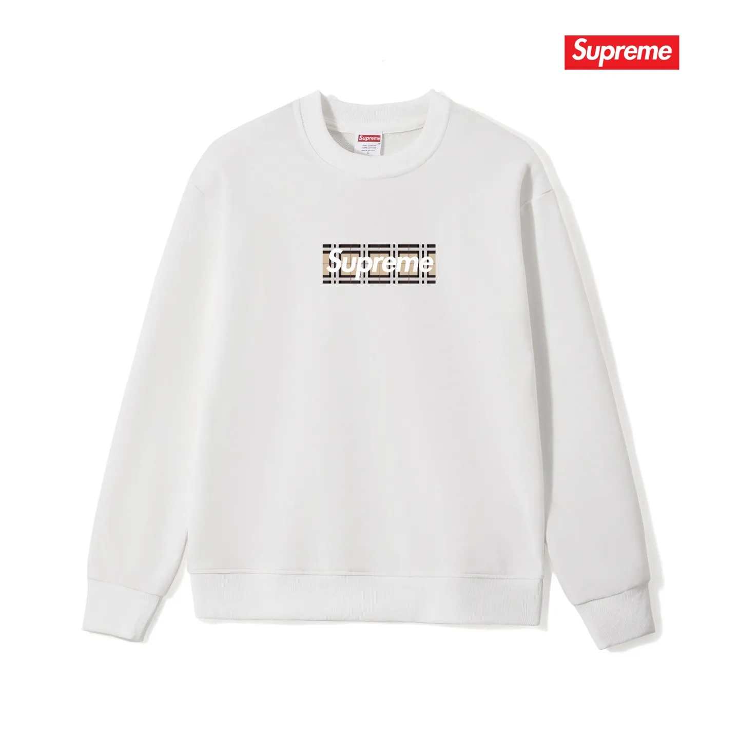 Style No. S1021 #terry p150💰 Velvet 160💰 Supreme SS22 Week 3 x Burberry joint Box Logo Tee logo printed round neck sweatshirt Made of 400 grams of large terry (drop shoulder large version) fabric, soft and non-pilling texture, imported environmentally friendly printing glue, bright and three-dimensional pattern, quality 💥Same style for men and women, the upper body is trendy Color: black white gray Size: S M L XL XXL