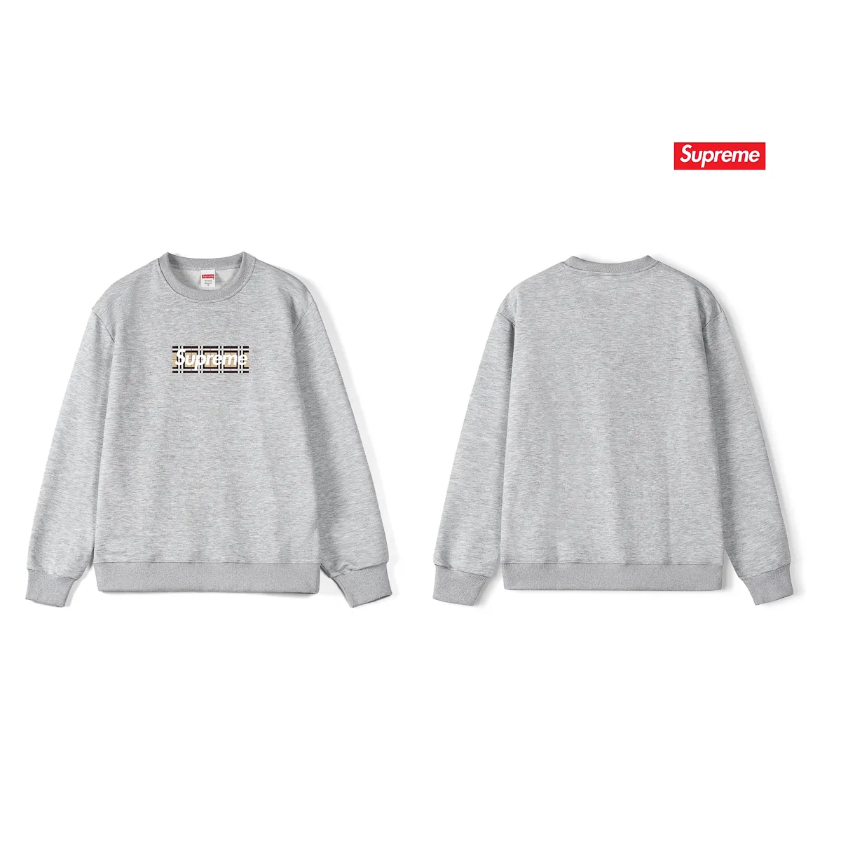 Style No. S1021 #terry p150💰 Velvet 160💰 Supreme SS22 Week 3 x Burberry joint Box Logo Tee logo printed round neck sweatshirt Made of 400 grams of large terry (drop shoulder large version) fabric, soft and non-pilling texture, imported environmentally friendly printing glue, bright and three-dimensional pattern, quality 💥Same style for men and women, the upper body is trendy Color: black white gray Size: S M L XL XXL