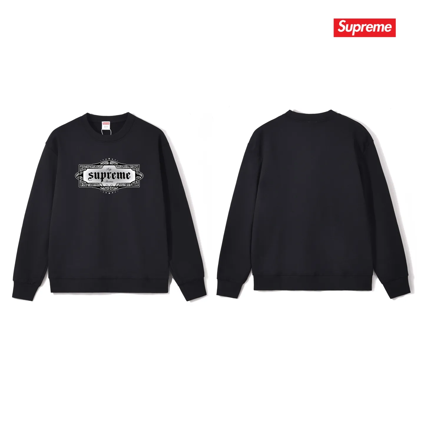 Style No. S1023 #terry p150💰 Velvet 160💰 Supreme SS22 Week 8 Top Shotta Tee Letter Printed Round Neck Sweater Made of 400 grams of large terry (drop shoulder large version) fabric, soft texture and no pilling Imported environmentally friendly printing glue The pattern is bright and three-dimensional Quality 💥Same style for men and women The upper body is trendy Color: Black White Gray Size: S M L XL XXL