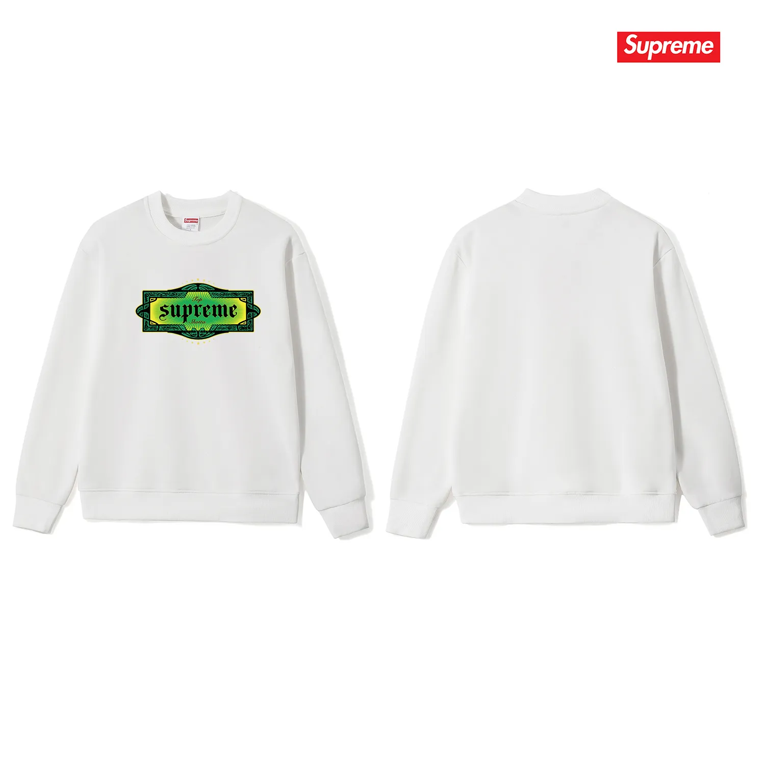 Style No. S1023 #terry p150💰 Velvet 160💰 Supreme SS22 Week 8 Top Shotta Tee Letter Printed Round Neck Sweater Made of 400 grams of large terry (drop shoulder large version) fabric, soft texture and no pilling Imported environmentally friendly printing glue The pattern is bright and three-dimensional Quality 💥Same style for men and women The upper body is trendy Color: Black White Gray Size: S M L XL XXL