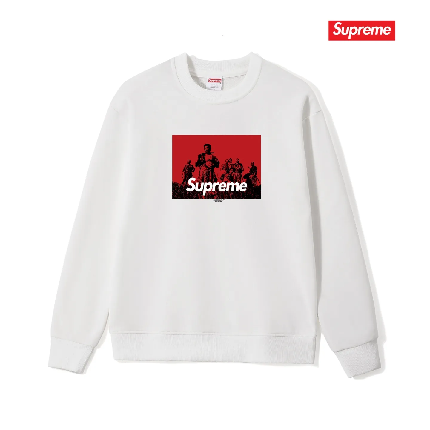 Style number S1212 #terry p150💰 plus velvet 160💰 25 new Sup undercover casual warrior print retro round neck sweatshirt Made of 400 grams of large terry (drop shoulder large version) fabric, soft texture and no pilling Imported environmentally friendly printing glue The pattern is bright and three-dimensional Quality 💥Same style for men and women The upper body is trendy Color: black white gray Size: S M L XL XXL