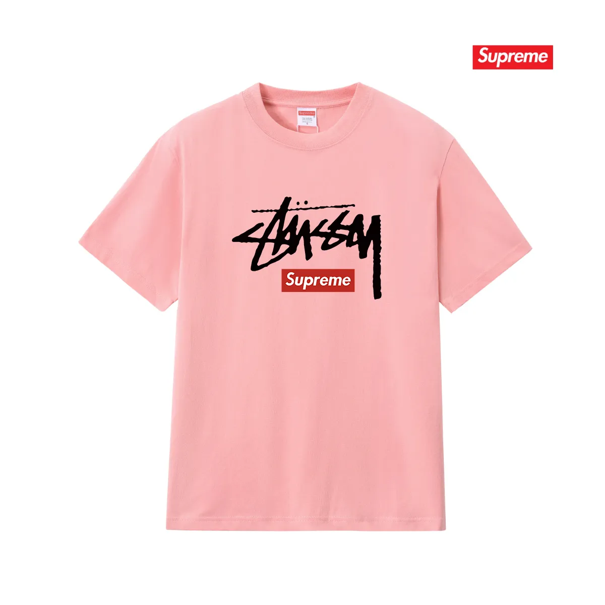 S236 P110💰 superme trendy T-shirt, summer wear, same style for men and women, loose fit, made of 260g combed cotton double yarn, all three standards from fabrics to accessories, ZP, imported Matsui Company slurry printing will never crack, the whole piece adopts three-needle five-thread technology (neckline-shoulder seam-sleeve seam double line, looks more three-dimensional and textured) consistent with the original version, classic version Feel free to compare zp. The whole piece adopts three-needle five-thread craftsmanship (neckline-shoulder seam-sleeve seam double thread, which looks more three-dimensional and textured). It has the same craftsmanship as the original original, classic version. Color: black, white, light gray, pink, navy. Size: S M L XL XXL