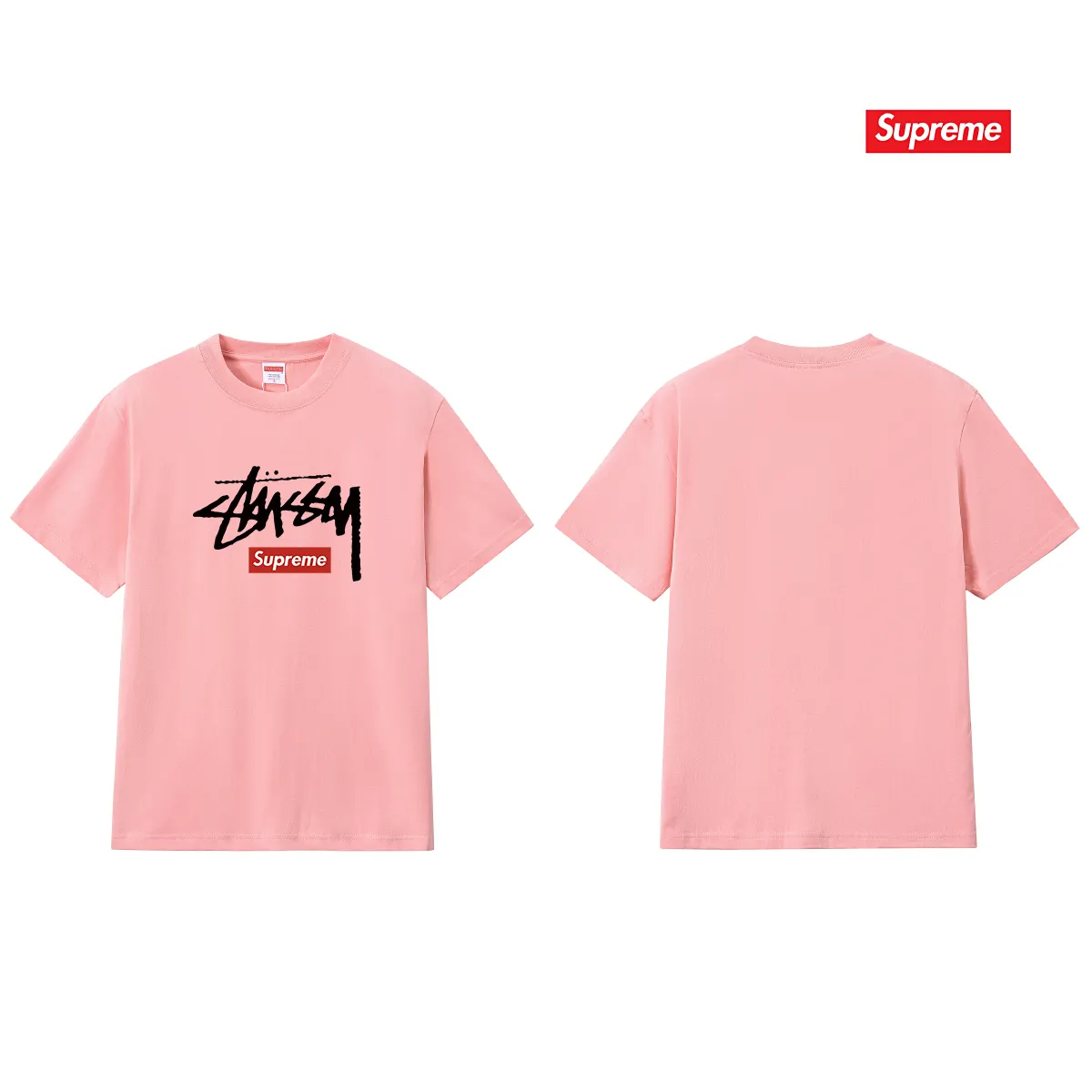 S236 P110💰 superme trendy T-shirt, summer wear, same style for men and women, loose fit, made of 260g combed cotton double yarn, all three standards from fabrics to accessories, ZP, imported Matsui Company slurry printing will never crack, the whole piece adopts three-needle five-thread technology (neckline-shoulder seam-sleeve seam double line, looks more three-dimensional and textured) consistent with the original version, classic version Feel free to compare zp. The whole piece adopts three-needle five-thread craftsmanship (neckline-shoulder seam-sleeve seam double thread, which looks more three-dimensional and textured). It has the same craftsmanship as the original original, classic version. Color: black, white, light gray, pink, navy. Size: S M L XL XXL
