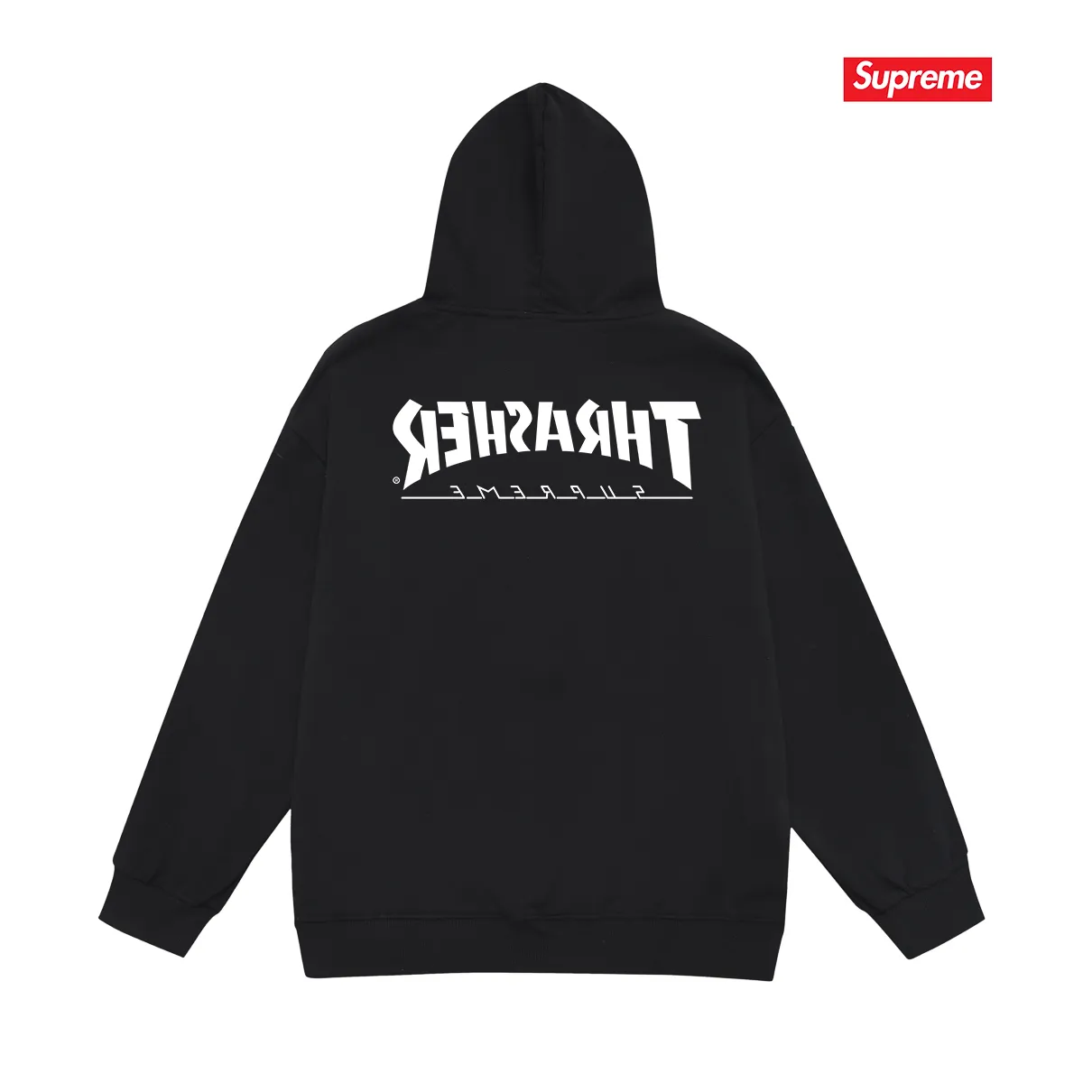 Style No. S2086 #terry P160💰 Velvet P170💰 Supreme Week 5 x Thrasher co-branded Game Tee hooded sweatshirt Made of 400g large terry 430g silver fox velvet (off-shoulder large version) fabric, soft and non-pilling, imported environmentally friendly printing glue, bright and three-dimensional pattern, quality 💥same style for men and women, the upper body is trendy Color: black white gray Size: S M L XL XXL