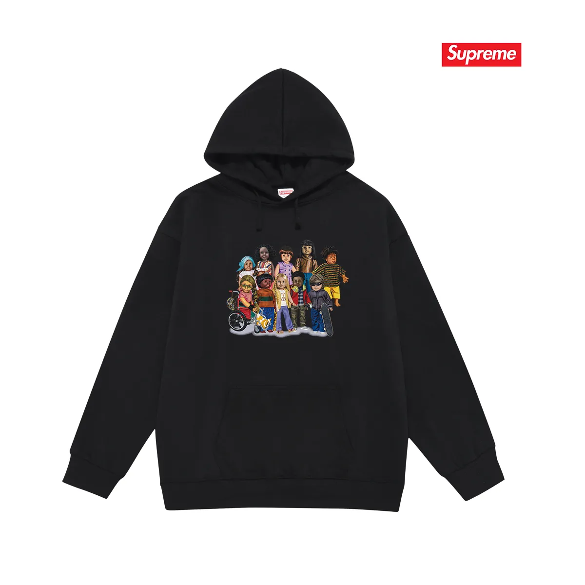 Style No. S2111 #terry P160💰 Velvet P170💰 SupremeSS23 spring and summer series Week1 CHILDREN TEE cartoon character print Balenciaga co-branded supreme printed hooded sweatshirt Made of 400g large terry 430g silver fox velvet (off-shoulder large version) fabric, soft texture and no pilling Imported environmentally friendly printing glue, bright and three-dimensional pattern, quality 💥Same style for men and women The upper body is fashionable Color: black white gray Size: S M L XL XXL