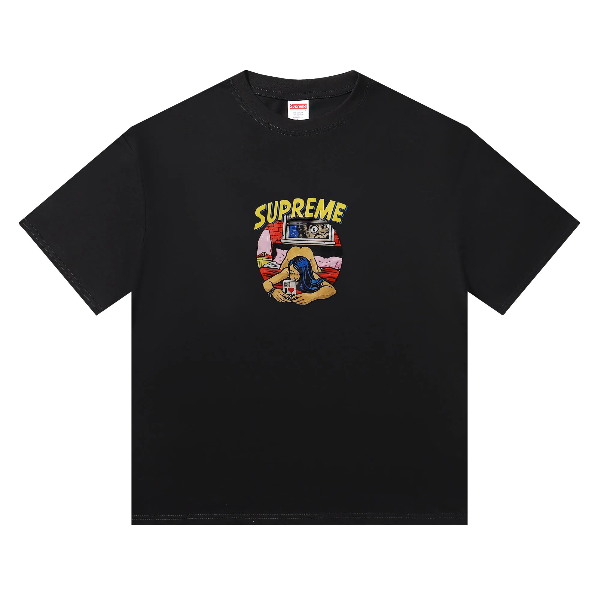 P136 Supreme SS25 WEEK1 Bedroom Tee Short-sleeved American trendy T-shirt with circular logo pattern on the chest, same style for men and women Size Shoulder width Bust Length S 52 56 70 M 54 58 72 L 56 60 74 XL 58 62 76