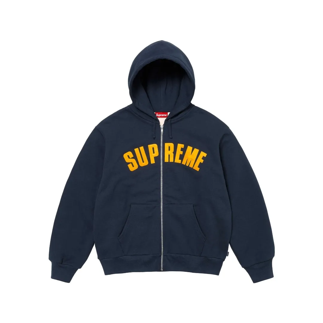 🅿️470 S298 top version SUPREME 24FW ARC THERMAL LINED ZIP UP HOODED heating waffle lining double layer hooded sweatshirt Color: Black Gray Red Royal Blue Size: S/M/L/XL