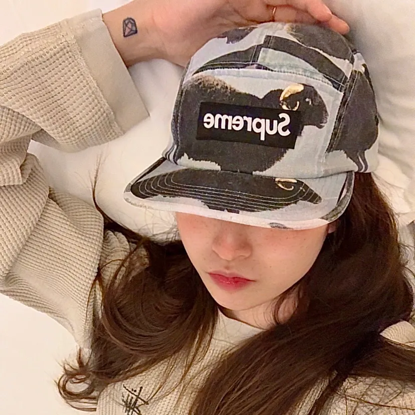 🅿️150 N052 Supreme Damien Hirst Camp Cap Artist Joint Animal Print Baseball Cap Black Green