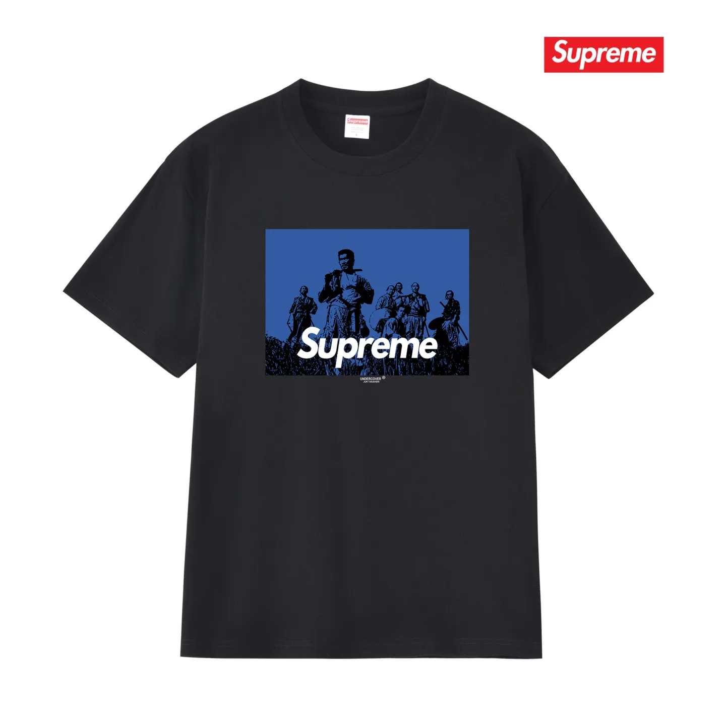 S212 P110💰 25 new Sup undercover casual samurai print retro round neck short-sleeved pure cotton unisex T-shirt. Loose and loose fit. Made of 260g combed cotton double yarn. From fabric to accessories, all three standards are complete and follow ZP. Imported Matsui company slurry printing will never crack. The whole piece adopts three-needle five-thread process. The neckline-shoulder seam-sleeve seam is double-lined, which looks more three-dimensional and textured. The same process as the original version, classic version Feel free to compare zp. The whole piece adopts three-needle five-thread craftsmanship (neckline-shoulder seam-sleeve seam double thread, which looks more three-dimensional and textured). It has the same craftsmanship as the original original, classic version. Color: black, white, light gray, pink, navy. Size: S M L XL XXL