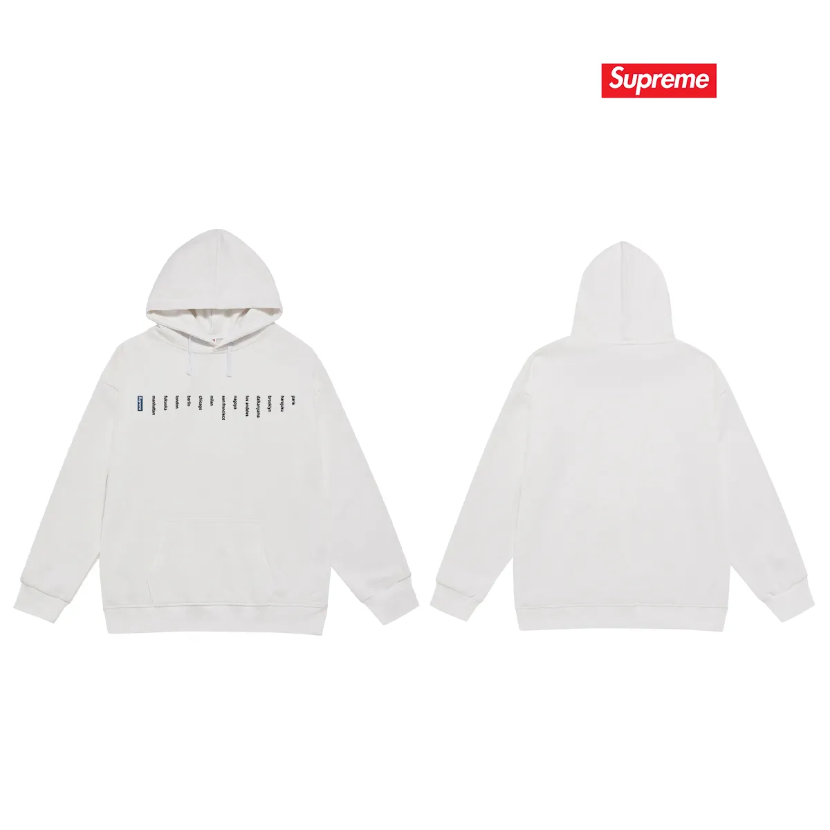 Style No. S2155 #terry P160💰 Velvet P170💰 Sup 76SS LOCATION TEE Store city Small label Printed hooded sweatshirt Made of 400g large terry 430g silver fox velvet (drop shoulder large version) fabric Soft texture and no pilling Imported environmentally friendly printing glue The pattern is bright and three-dimensional Quality 💥Same style for men and women The upper body is trendy Color: black white gray Size: S M L XL XXL
