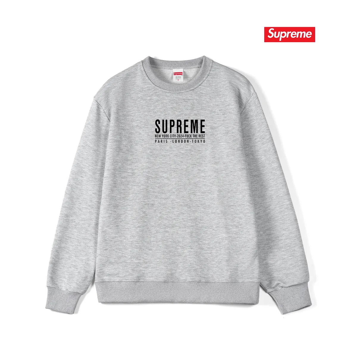 Style No. S1152 #terryp150💰 Velvet 160💰 Sup SS24 Summer T-shirt with logo letter printing on the chest. Round neck sweatshirt. Made of 400g large terry (large version with dropped shoulders) fabric. The texture is soft and non-pilling. Imported environmentally friendly printing glue. The pattern is bright and three-dimensional. Quality💥Same style for men and women. The upper body is trendy. Color: black white gray Size: S M L XL XXL