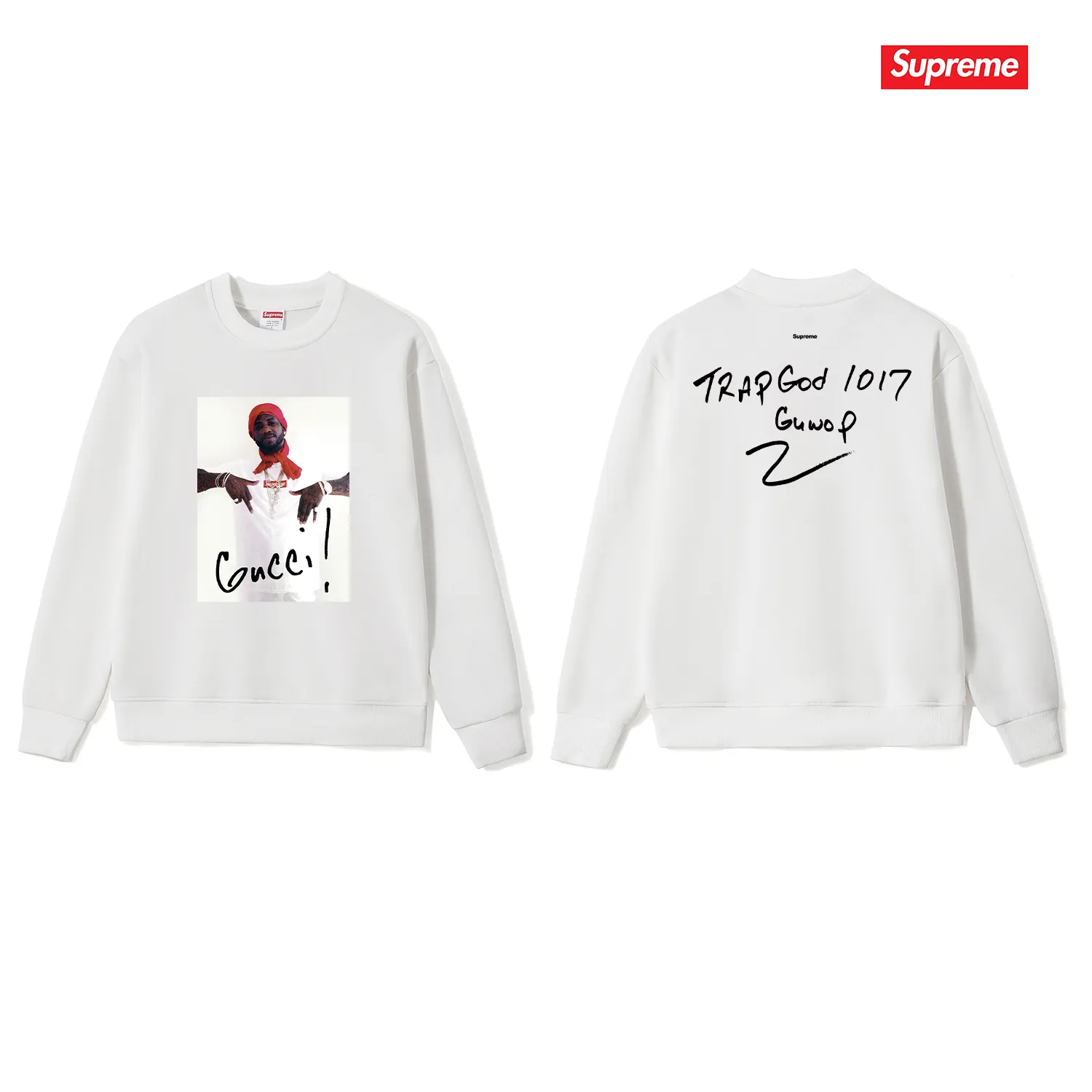 Style No. S1199 #terry p150💰 Velvet 160💰 SUP FW16 Kuci Mane Tee White character round neck sweatshirt Made of 400g large terry (drop shoulder large version) fabric, soft texture and no pilling Imported environmentally friendly printing glue The pattern is bright and three-dimensional Quality 💥Same style for men and women The upper body is trendy Color: black white gray Size: S M L XL XXL