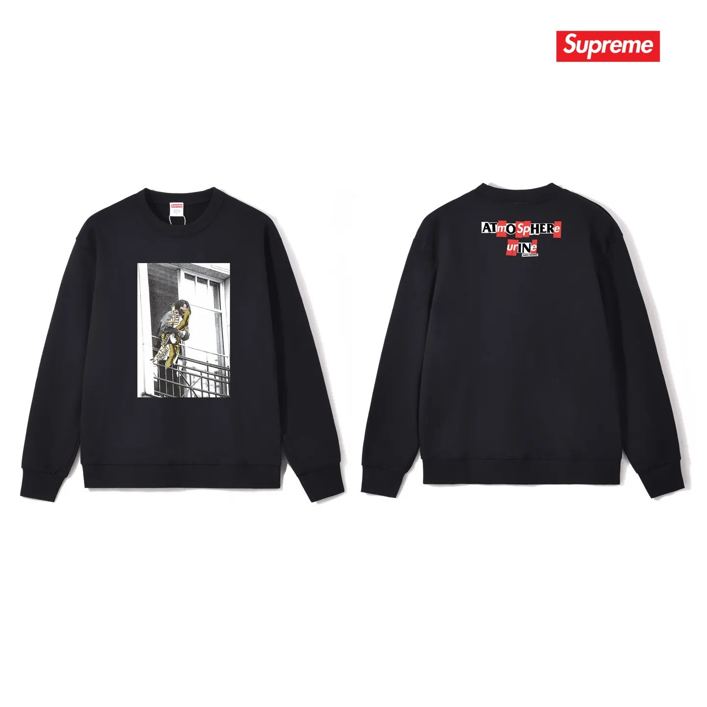 Style No. S1107 #terry p150💰 Velvet 160💰 Supreme Week 14 xANTIHERO Balcony Tee co-branded Michael Jackson balcony character print round neck sweatshirt Made of 400 grams of large terry (drop shoulder large version) fabric, soft texture and no pilling Imported environmentally friendly printing glue The pattern is bright and three-dimensional Quality💥Same style for men and women The upper body is trendy Color: black white gray Size: S M L XL XXL