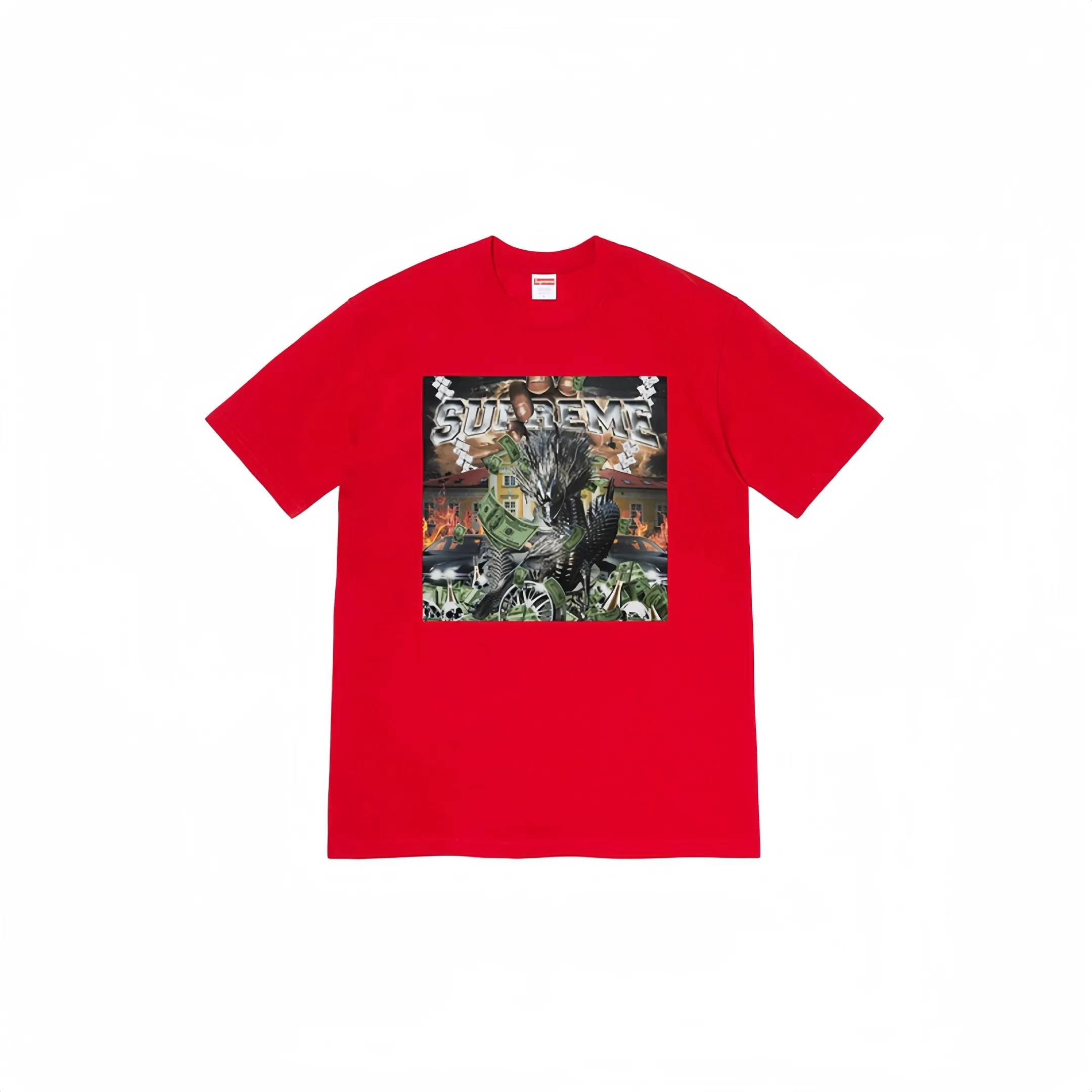 #S22 P110💰 Supreme Week 8 Dragon Tee Mechanical dragon printed round neck short-sleeved T-shirt. The same style for men and women is made of 260g combed cotton double yarn. From fabrics to accessories, all three standards are complete and follow ZP. Imported Matsui company's slurry printing will never crack. The whole piece adopts three-needle five-thread technology. The neckline-shoulder seam-sleeve seam is double-lined, which looks more three-dimensional and textured.) The same process as the original version, classic version Feel free to compare zp. The whole piece adopts three-needle five-thread craftsmanship. The neckline-shoulder seam-sleeve seam is double-threaded, which looks more three-dimensional and textured.) It has the same craftsmanship as the original original, classic version. Color: black, red, pink, gray and white. Size: S M L XL XXL