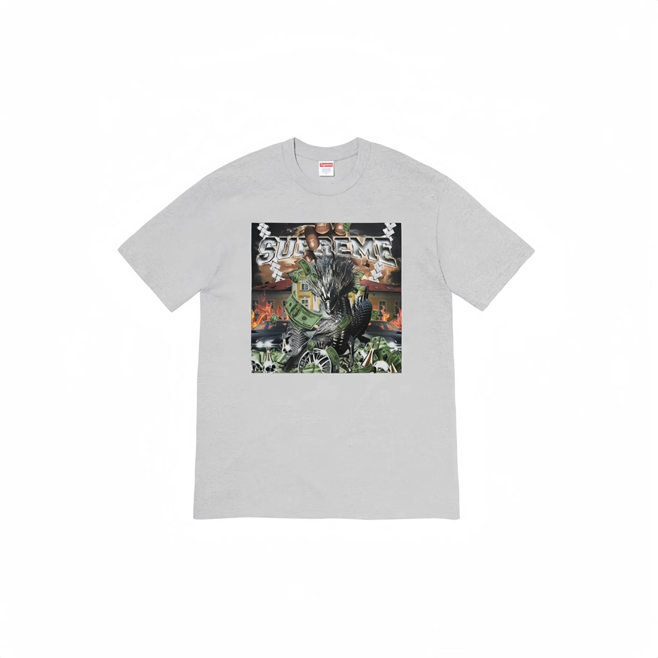 #S22 P110💰 Supreme Week 8 Dragon Tee Mechanical dragon printed round neck short-sleeved T-shirt. The same style for men and women is made of 260g combed cotton double yarn. From fabrics to accessories, all three standards are complete and follow ZP. Imported Matsui company's slurry printing will never crack. The whole piece adopts three-needle five-thread technology. The neckline-shoulder seam-sleeve seam is double-lined, which looks more three-dimensional and textured.) The same process as the original version, classic version Feel free to compare zp. The whole piece adopts three-needle five-thread craftsmanship. The neckline-shoulder seam-sleeve seam is double-threaded, which looks more three-dimensional and textured.) It has the same craftsmanship as the original original, classic version. Color: black, red, pink, gray and white. Size: S M L XL XXL
