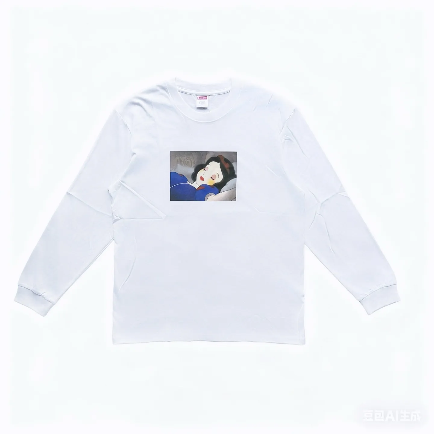P140 Supreme FW24 WEEK8 Snow White Tee Snow White printed pattern 100-year-old long-sleeved T-shirt, same style for men and women, using cylindrical seamless technology (original technology, there are no stitching bones on the side of the clothes, key points of identification) Fabric: All custom-woven and dyed, 280g weight, 100% cotton, cylindrical fabric, cylindrical fabric is a knitted fabric woven with a cylinder loom, the needles are distributed in a cylindrical shape on the fuselage, and the gray fabric is a large cylinder It needs to be opened and shaped before it can be used further. There is no slit on the side of the clothes, so there is no washing label on the side of ordinary short-sleeved clothes. There is only one collar label behind the neck, so the shape is very correct and not easy to deform (color: black and white)