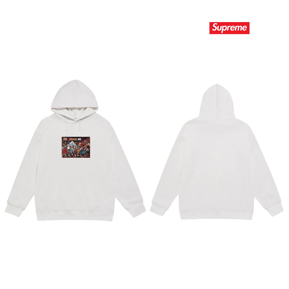Style No. S2203 #terry P160💰 Velvet P170💰 Supreme 25SS Ernie Barnes artist oil painting hooded sweatshirt Made of 400g large terry 430g silver fox velvet (off-shoulder large version) fabric, soft and non-pilling, imported environmentally friendly printing glue, bright and three-dimensional pattern, quality 💥Same style for men and women, the upper body is trendy Color: black white gray Size: S M L XL XXL