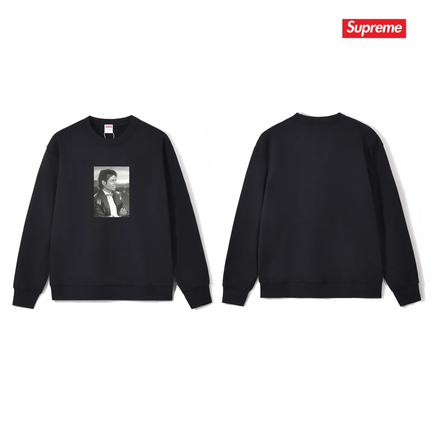 Style No. S1198 #terryp150💰 Velvet 160💰 SS17 Michael Jackson Tee Michael Jackson pattern round neck sweatshirt Made of 400g large terry (drop shoulder large version) fabric, soft texture and no pilling Imported environmentally friendly printing glue The pattern is bright and three-dimensional Quality 💥Same style for men and women The upper body is trendy Color: black white gray Size: S M L XL XXL