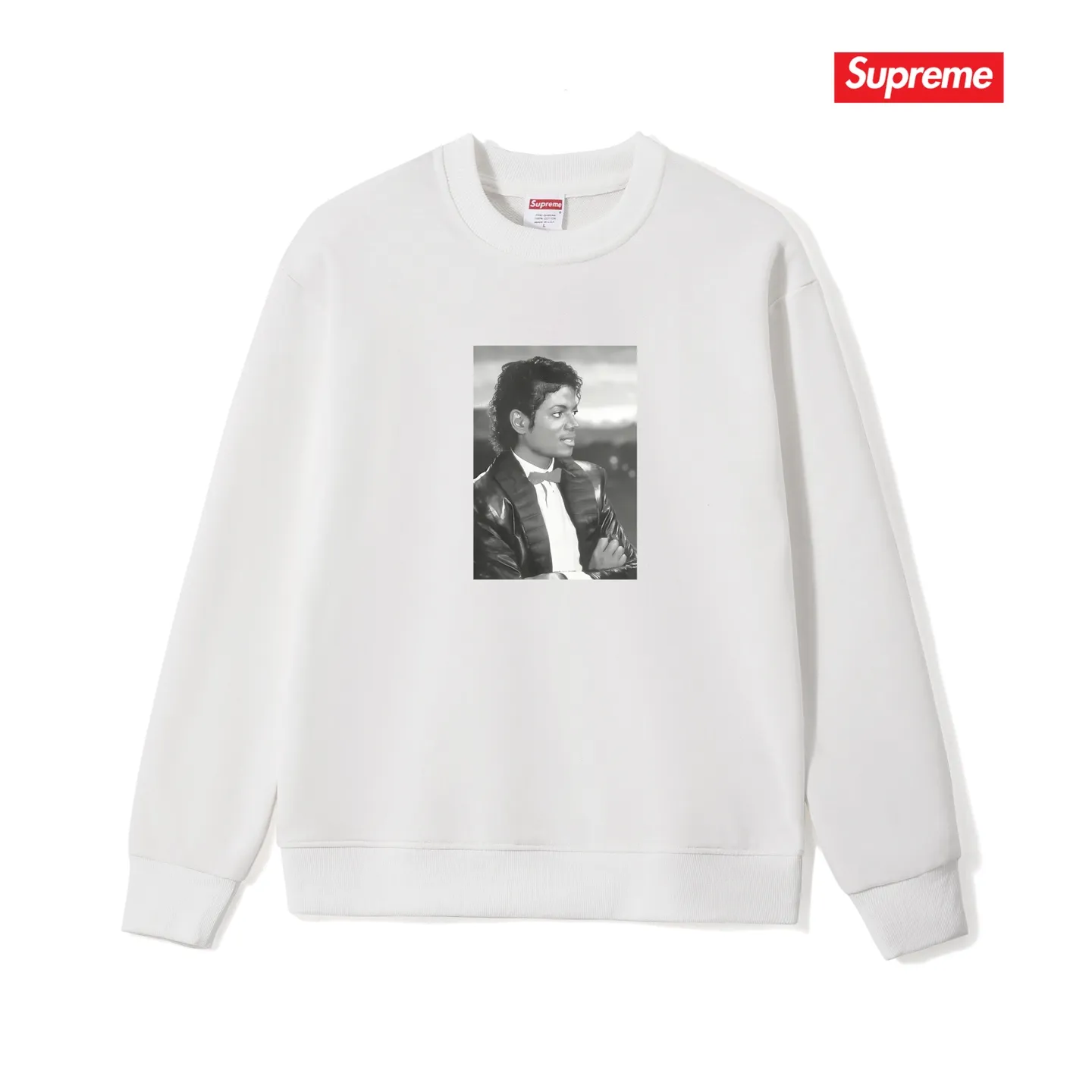 Style No. S1198 #terryp150💰 Velvet 160💰 SS17 Michael Jackson Tee Michael Jackson pattern round neck sweatshirt Made of 400g large terry (drop shoulder large version) fabric, soft texture and no pilling Imported environmentally friendly printing glue The pattern is bright and three-dimensional Quality 💥Same style for men and women The upper body is trendy Color: black white gray Size: S M L XL XXL