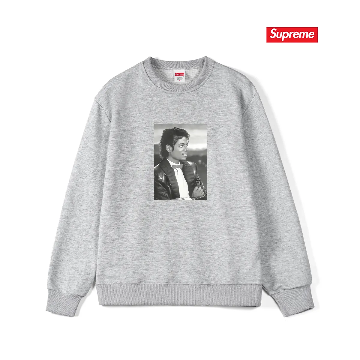Style No. S1198 #terryp150💰 Velvet 160💰 SS17 Michael Jackson Tee Michael Jackson pattern round neck sweatshirt Made of 400g large terry (drop shoulder large version) fabric, soft texture and no pilling Imported environmentally friendly printing glue The pattern is bright and three-dimensional Quality 💥Same style for men and women The upper body is trendy Color: black white gray Size: S M L XL XXL