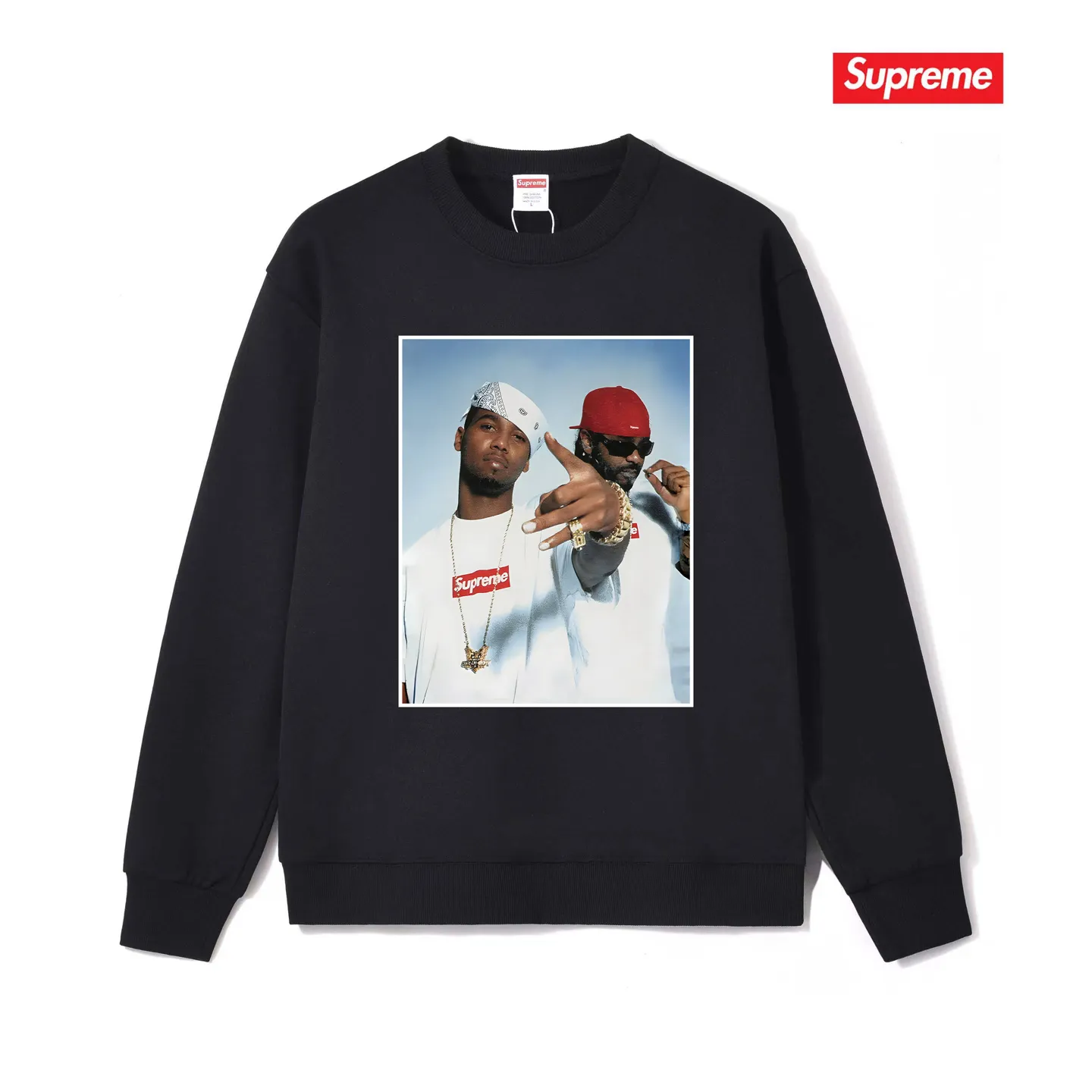 Style number S1191 #terry p150💰 plus velvet 160💰 Sup's new Komit Frog Tyson Mafia round neck sweatshirt Made of 400 grams of large terry (drop shoulder large version) fabric, soft texture and no pilling Imported environmentally friendly printing glue The pattern is bright and three-dimensional Quality 💥 Unisex style The upper body is trendy Color: black white gray Size: S M L XL XXL