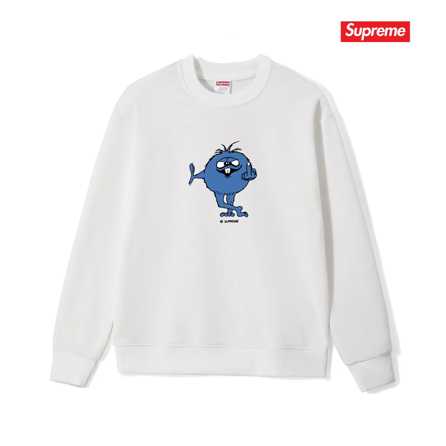 Style No. S1210 #terry p150💰 Plus velvet 160💰 SS24 trendy brand SUP funny boy round neck sweatshirt Made of 400 grams of large terry (drop shoulder large version) fabric, soft texture and no pilling Imported environmentally friendly printing glue The pattern is bright and three-dimensional Quality💥Same style for men and women The upper body is trendy Color: black white gray Size: S M L XL XXL