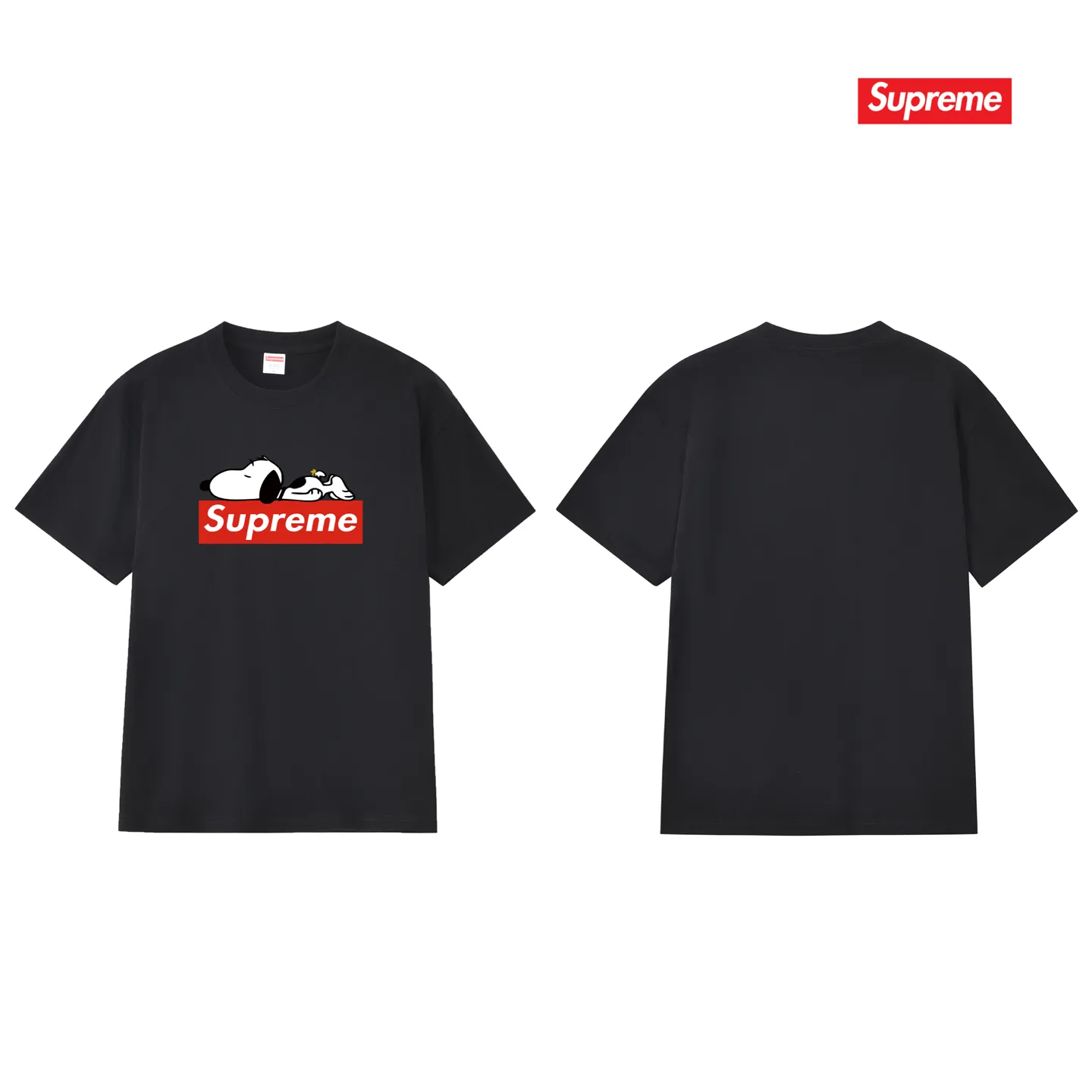 S166 P110💰 Sup Internet celebrity Snoopy printed cotton short-sleeved American men and women retro summer round neck loose half-sleeved couple T-shirt trendy Loose version Made of 260 grams of combed cotton double yarn, all three standards are complete from fabrics to accessories ZP Imported Matsui company slurry printing will never crack The whole piece adopts three-needle five-thread technology (collar-shoulder seam-sleeve seam double line, looks more three-dimensional and textured) consistent with the original version, classic version Feel free to compare zp. The whole piece adopts three-needle five-thread craftsmanship (neckline-shoulder seam-sleeve seam double thread, which looks more three-dimensional and textured). It has the same craftsmanship as the original original, classic version. Color: black, white, light gray, navy blue, pink. Size: S M L XL XXL