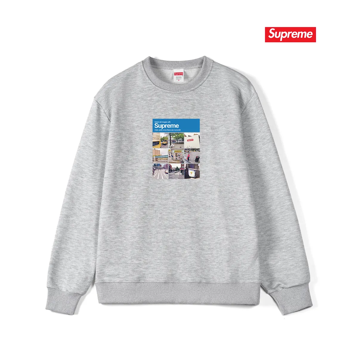 Style No. S1006 #terry p150💰 Velvet 160💰 Supreme FW20 Week 1 Verify Tee Logo Google verified printed round neck sweatshirt Made of 400g large terry (drop shoulder large version) fabric, soft texture and no pilling Imported environmentally friendly printing glue The pattern is bright and three-dimensional Quality 💥 Same style for men and women The upper body is fashionable Color: black white gray Size: S M L XL XXL