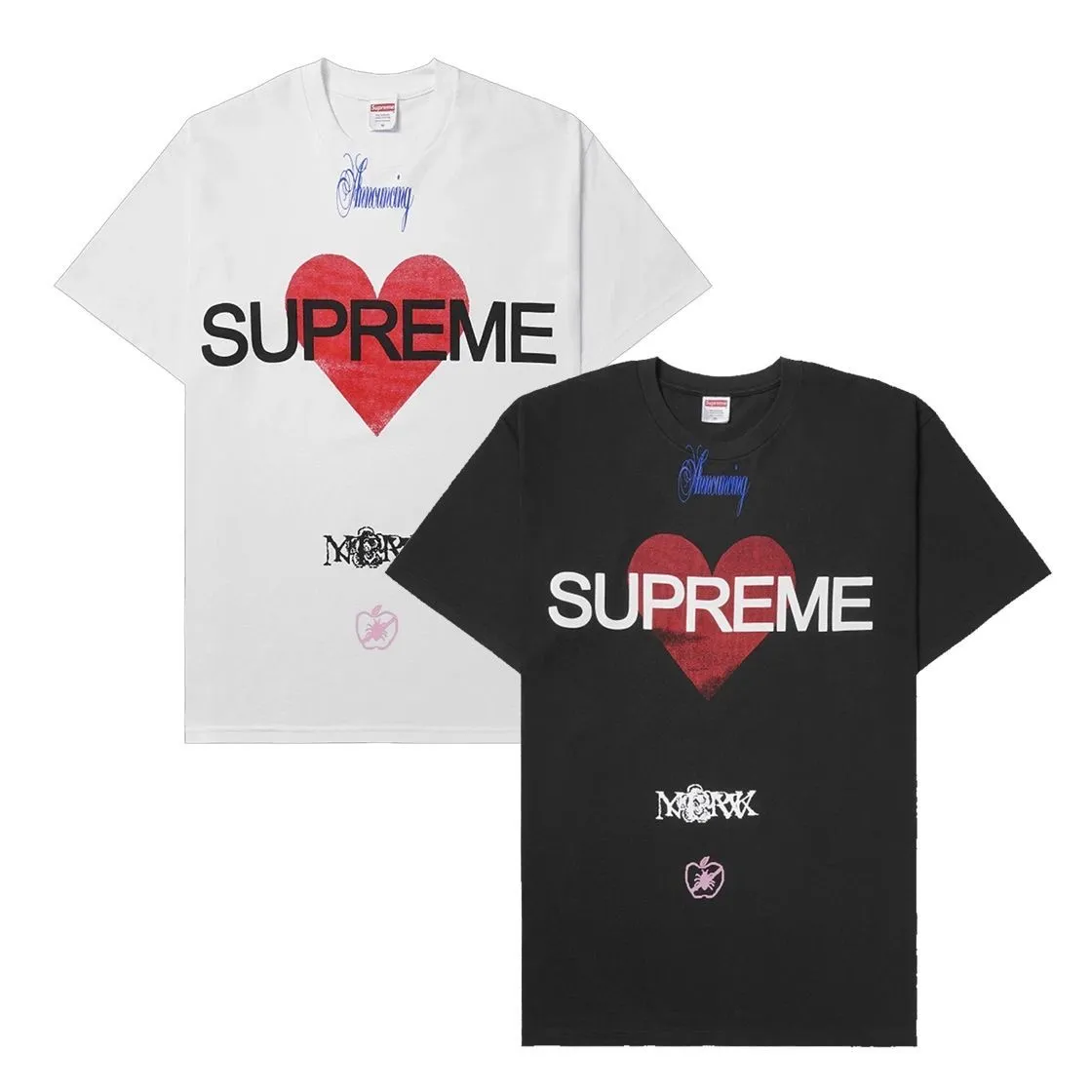 S145 P110💰 Sup trendy brand’s highest declaration of love Announcing round neck printed loose men’s and women’s summer T-shirt pure cotton short-sleeved Loose version Made of 260 grams of combed cotton double yarn From fabrics to accessories, all three standards are complete and follow ZP Imported Matsui company’s slurry printing will never crack The whole piece adopts three-needle five-thread technology (neckline-shoulder seam-sleeve seam double lines, looks more three-dimensional and textured) The same process as the original version, classic version Feel free to compare zp. The whole piece adopts three-needle five-thread craftsmanship. The neckline-shoulder seam-sleeve seam is double-threaded, which looks more three-dimensional and textured.) It has the same craftsmanship as the original original, classic version. Color: black, white, light gray. Size: S M L XL XXL