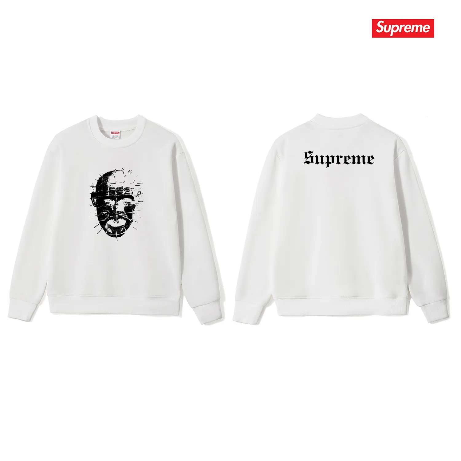 Style No. S1214 #terryp150💰 Plus velvet 160💰 sup street style, trendy and fashionable round neck sweatshirt. Made of 400 grams of large terry (drop shoulder large version) fabric. The texture is soft and non-pilling. Imported environmentally friendly printing glue. The pattern is bright and three-dimensional. Quality💥Same style for men and women. The upper body is trendy. Color: black white gray Size: S M L XL XXL