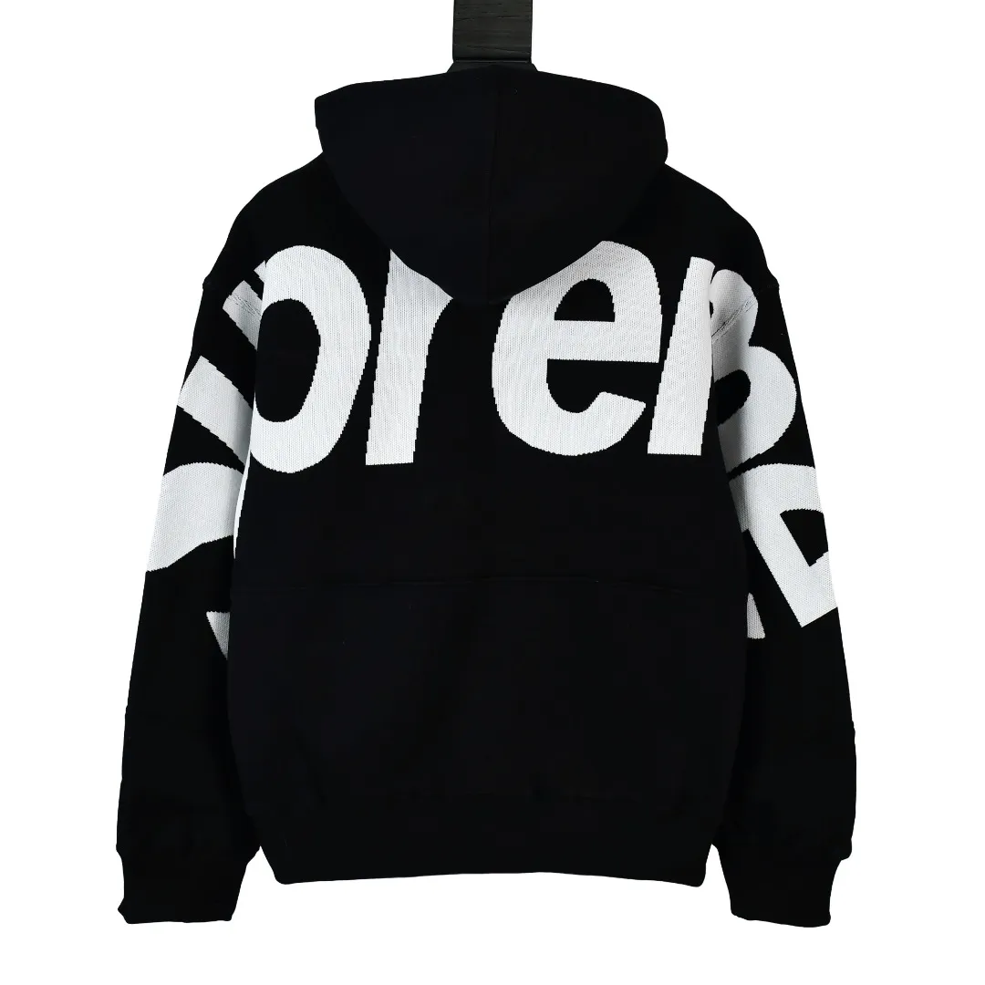 S528💰p390 Top version Supreme BIG LOGO JACQUARD HOODED SWEATSHIRT Hooded sweatshirt with big LOGO on the back. For those of us who focus on top Sup products, this sweatshirt is naturally available at our fingertips. ZP testing, custom weaving and dyeing, pure cotton 450G fleece main fabric, multiple stitching and tailoring design on the back, jacquard processing on the back, customized ZP co-branding, main label/wash water label/tag/packaging bag (Equipped with extra-large thickened handbag) There is a probability of passing the inspection version. If you put the original packaging picture together, there is a high probability of passing the test. Size: S-XL