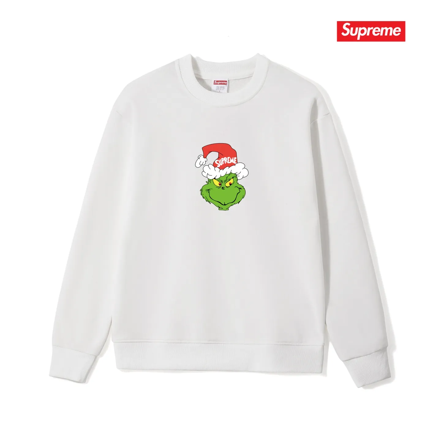 Style No. S1179 #terry p150💰 Plush 160💰 Sup FW24 GRINCH TEE Grinch pattern printed round neck sweatshirt Made of 400 grams of large terry (drop shoulder large version) fabric, soft texture and no pilling Imported environmentally friendly printing glue The pattern is bright and three-dimensional Quality 💥Same style for men and women The upper body is trendy Color: black white gray Size: S M L XL XXL