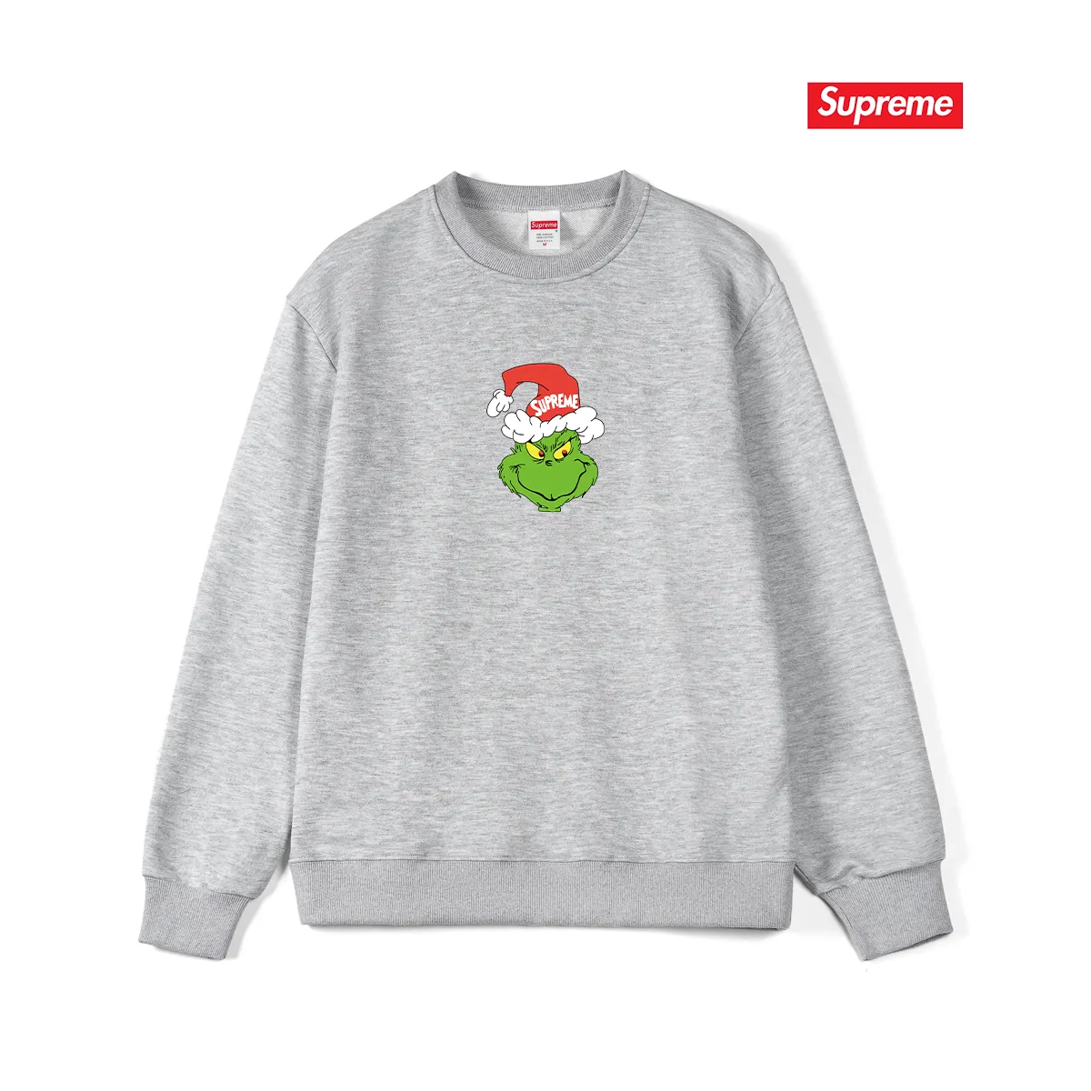 Style No. S1179 #terry p150💰 Plush 160💰 Sup FW24 GRINCH TEE Grinch pattern printed round neck sweatshirt Made of 400 grams of large terry (drop shoulder large version) fabric, soft texture and no pilling Imported environmentally friendly printing glue The pattern is bright and three-dimensional Quality 💥Same style for men and women The upper body is trendy Color: black white gray Size: S M L XL XXL