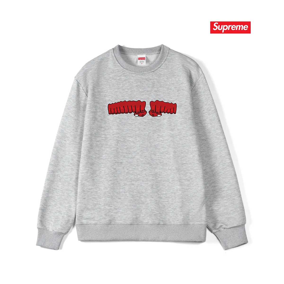 Style No. S1237 #terry p150💰 Velvet 160💰 Supreme x toy machine joint model SS24 Week4 FIST TEE chest fist print round neck sweatshirt Made of 400 grams of large terry (drop shoulder large version) fabric, soft texture and no pilling Imported environmentally friendly printing glue The pattern is bright and three-dimensional Quality 💥 Same style for men and women The upper body is trendy Color: black white gray Size: S M L XL XXL